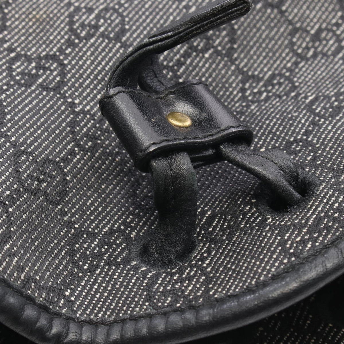 Gucci Black Denim Leather Shoulder Bag (Pre-Owned)