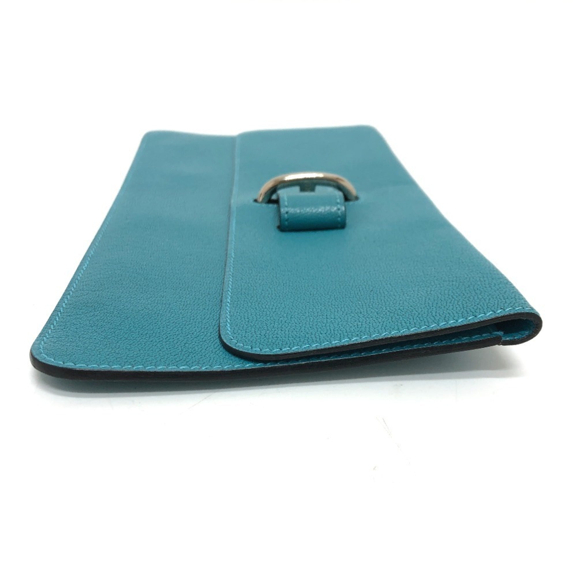 Hermes Blue Jean Chevre Myzore Leather Clutch Bag Pouch (Pre-Owned)