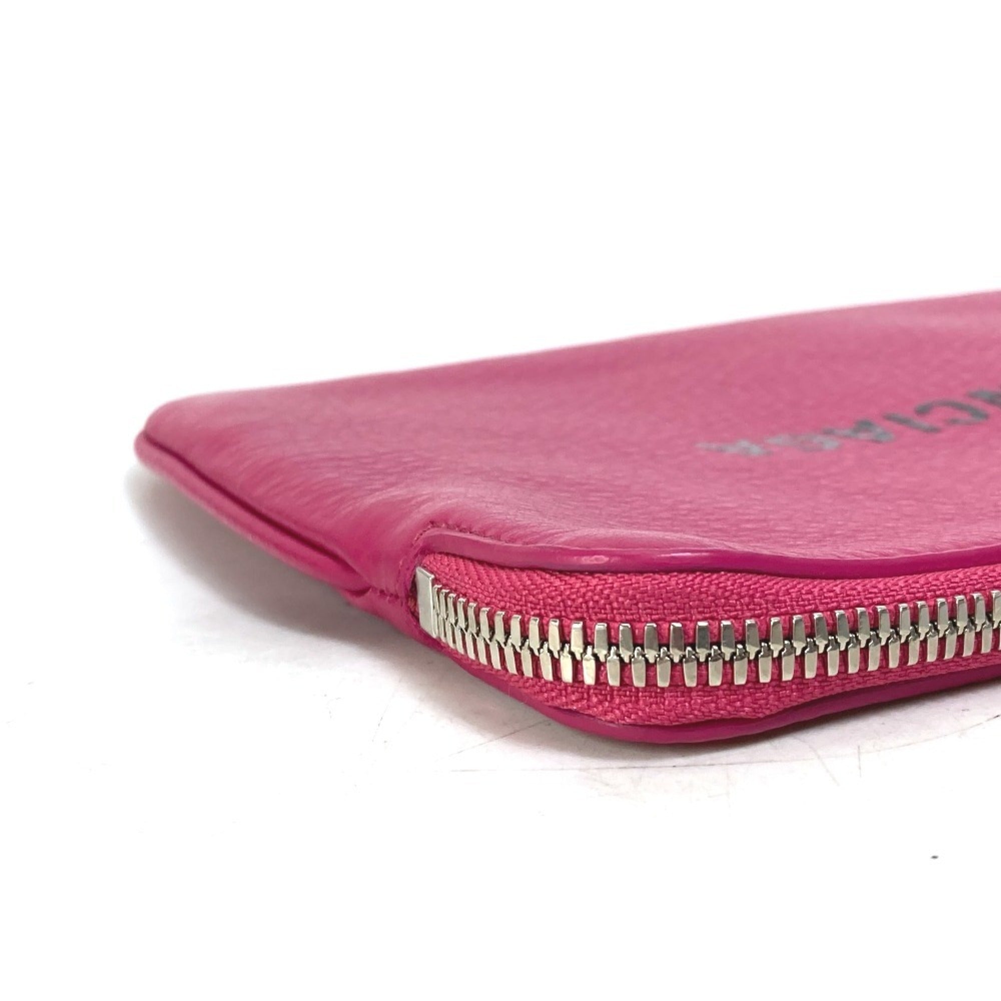 Balenciaga Black Pink Leather Clutch Bag Pouch (Pre-Owned)