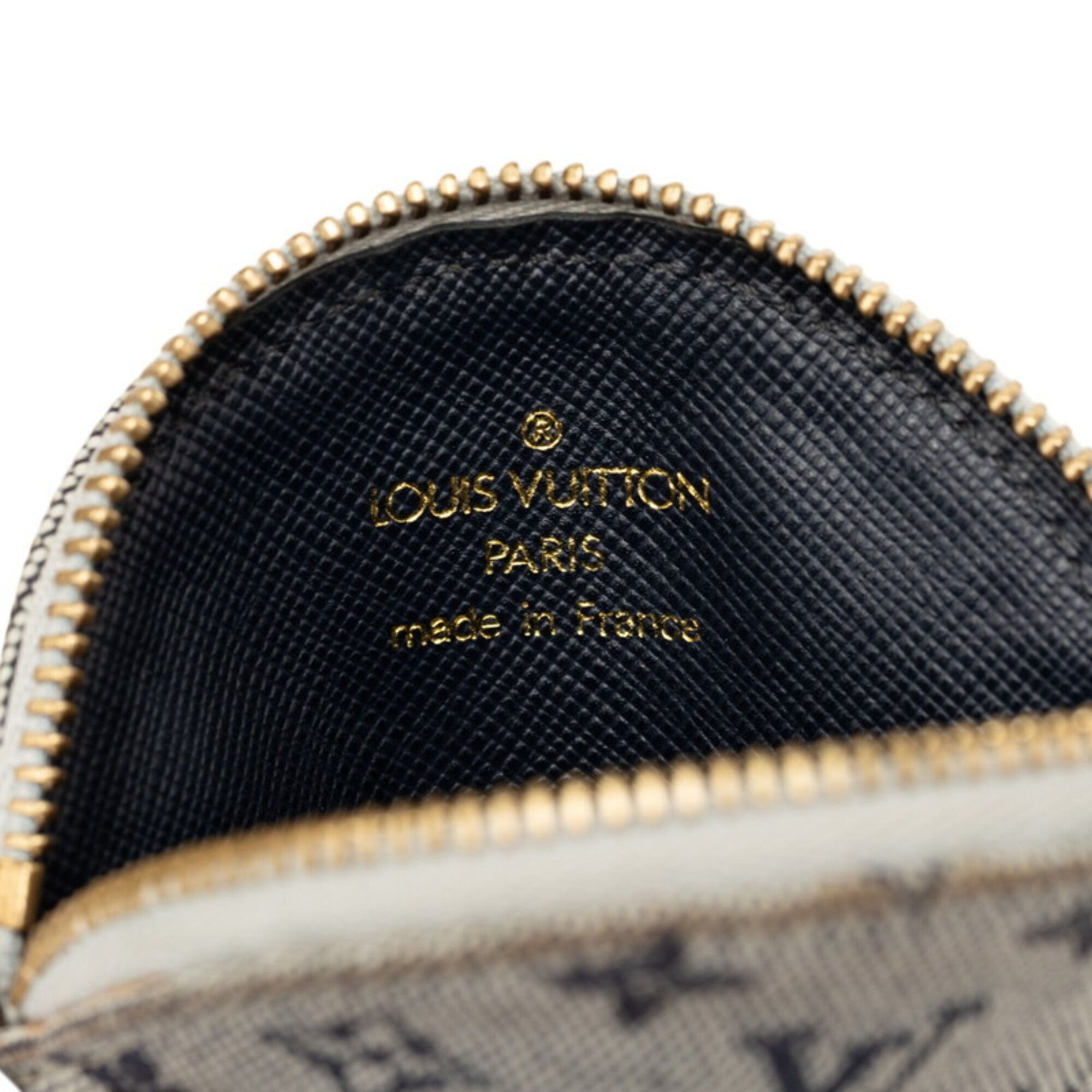Louis Vuitton Navy Canvas Leather Coin Purse/Coin Case (Pre-Owned)
