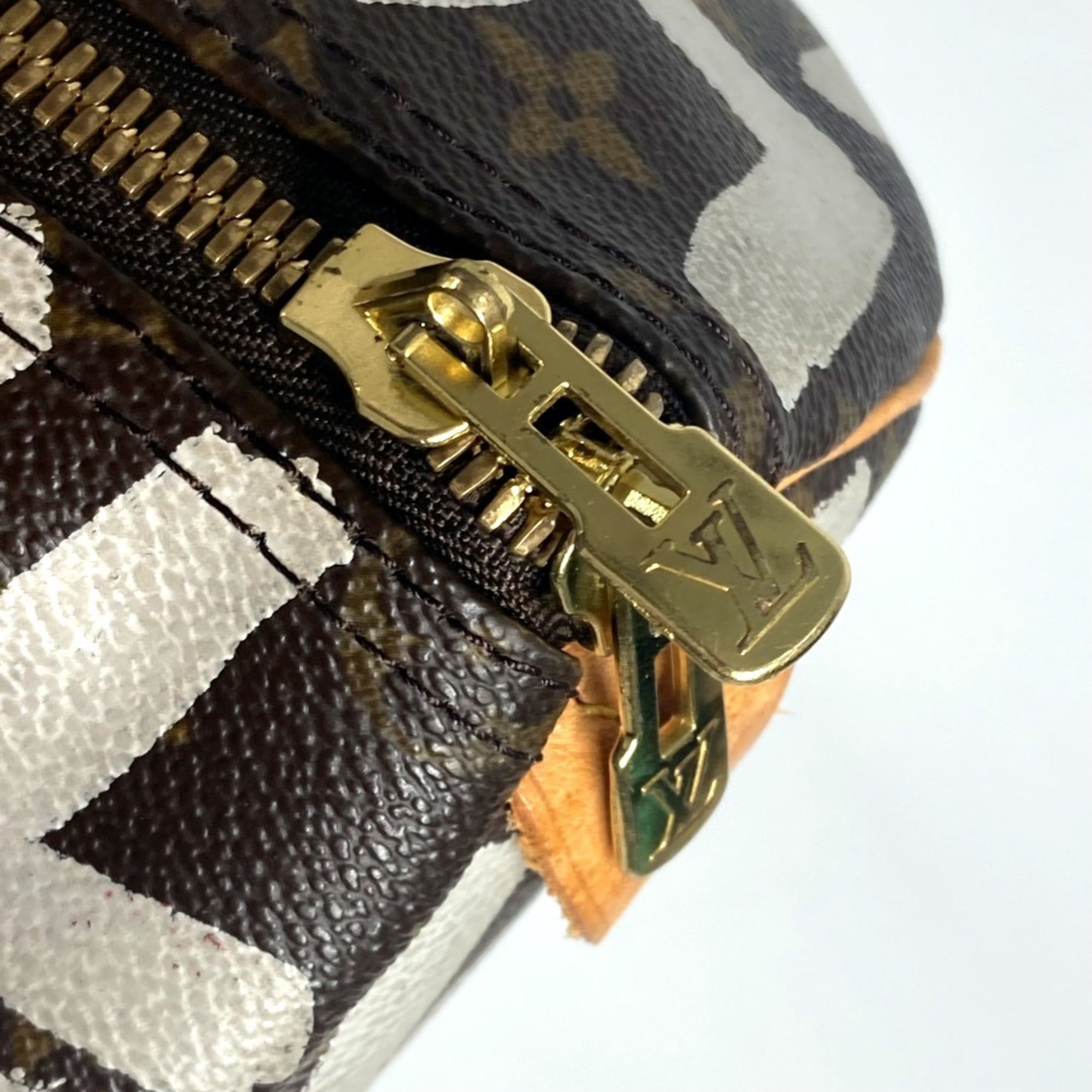 Louis Vuitton Brown Monogram White Monogram Graffiti Boston Bag (Pre-Owned)