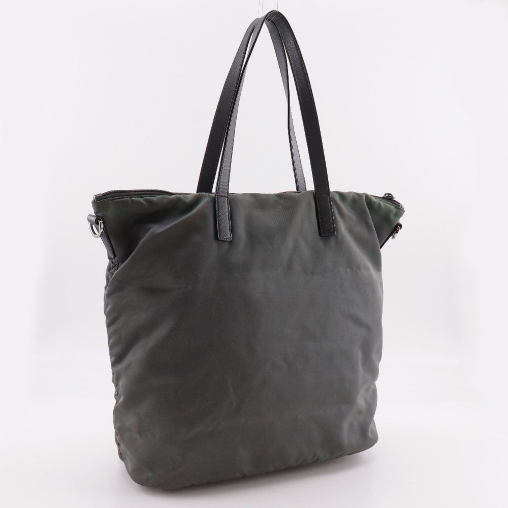 Prada Khaki Nylon Tote Bag (Pre-Owned)