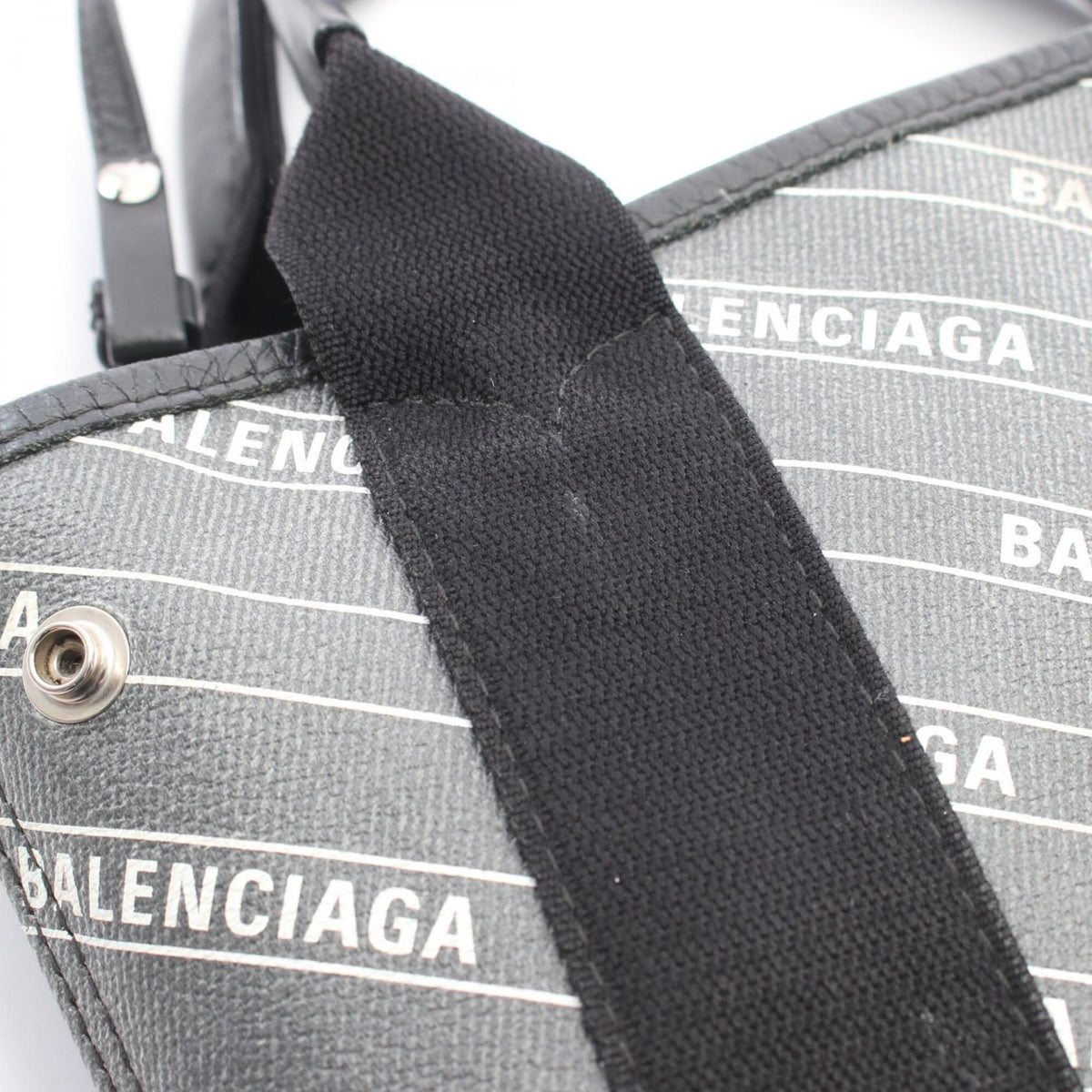 Balenciaga Black Coated Canvas Handbag Pouch (Pre-Owned)