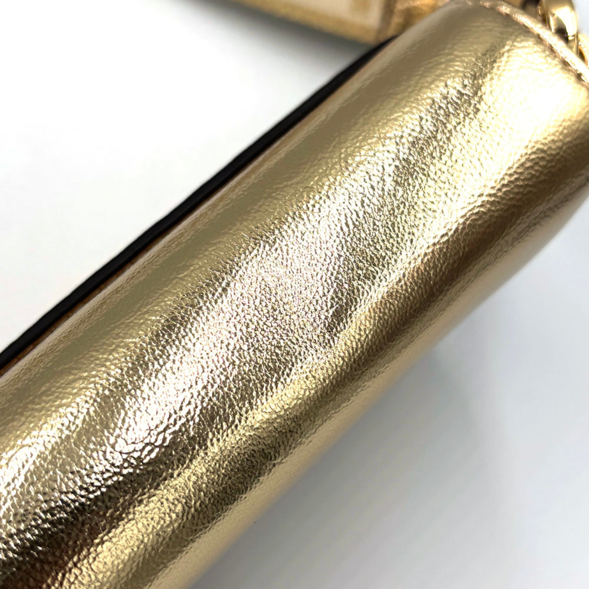 Michael Kors Gold Leather Chain/Shoulder Wallet (Pre-Owned)