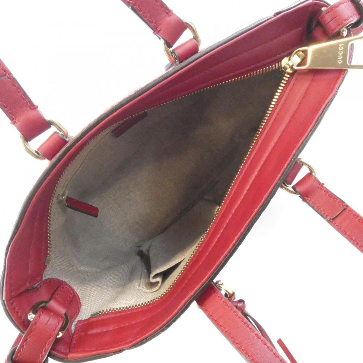 Gucci Red Color Micro Gg Leather Handbag (Pre-Owned)