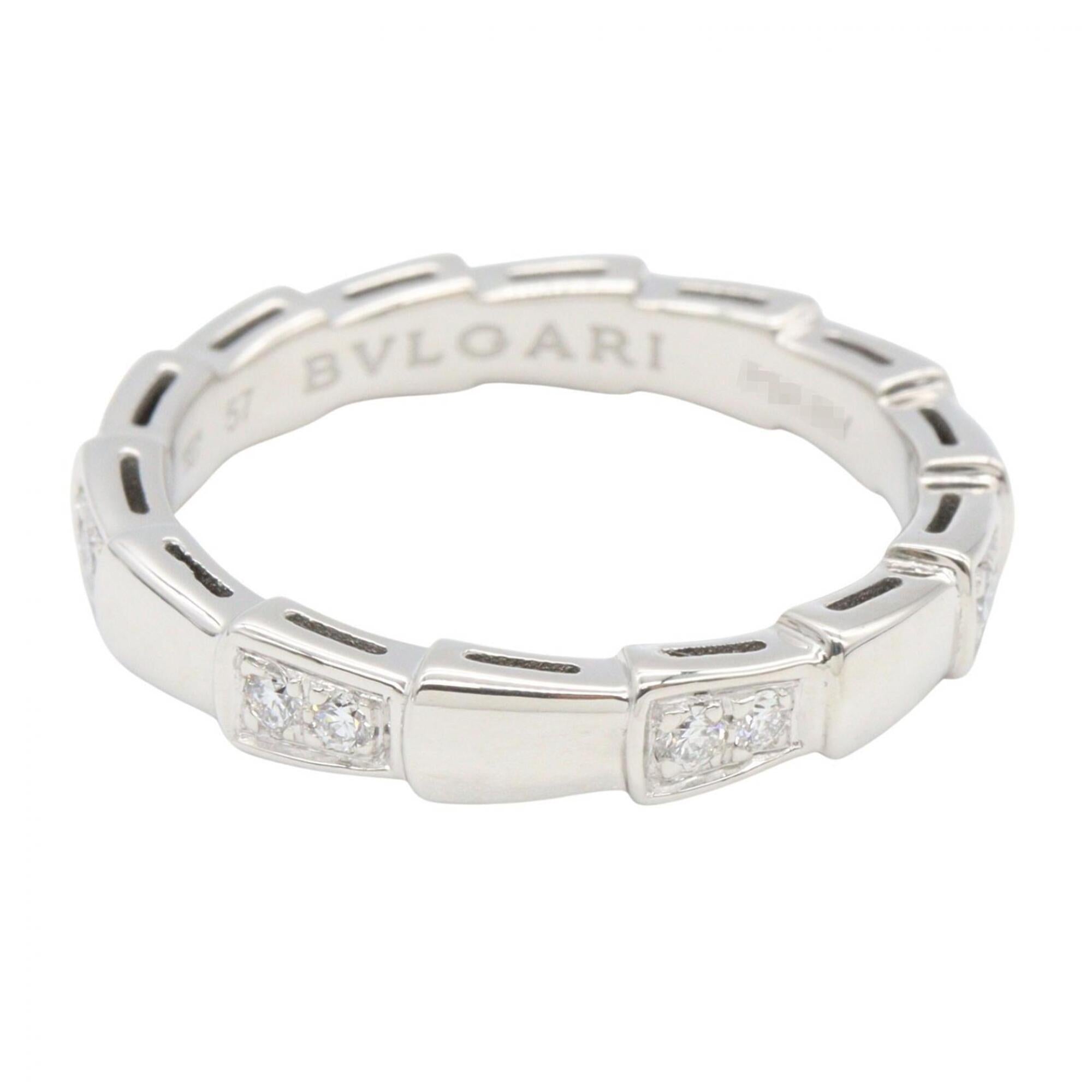 Bvlgari Silver Clear White Gold (18K) Band Ring (Pre-Owned)