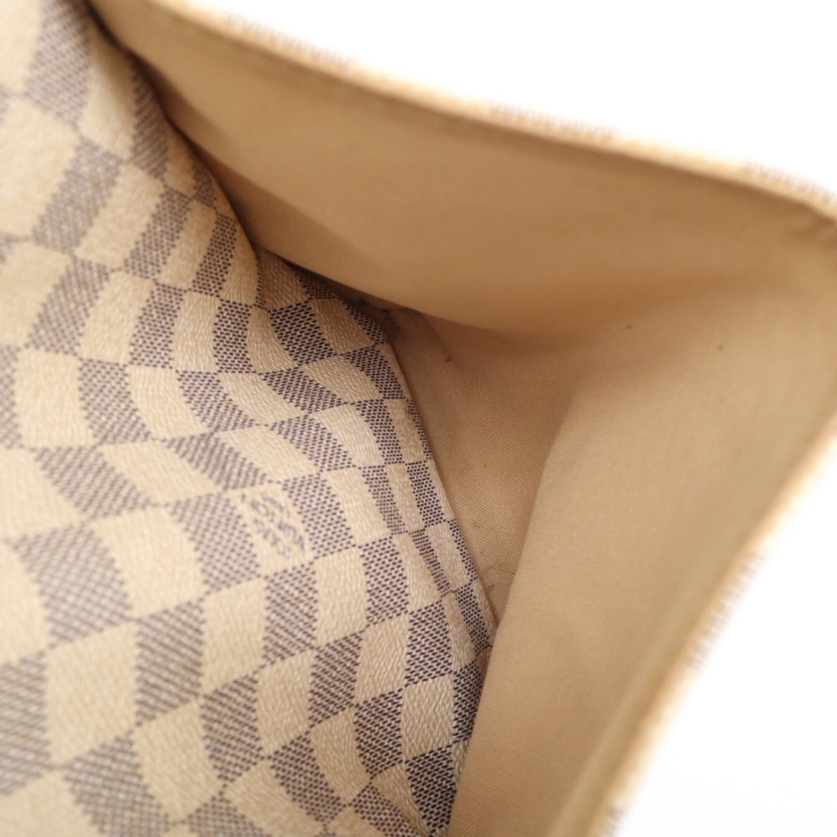 Louis Vuitton Azur Beige Brown Leather Coated Canvas Handbag (Pre-Owned)