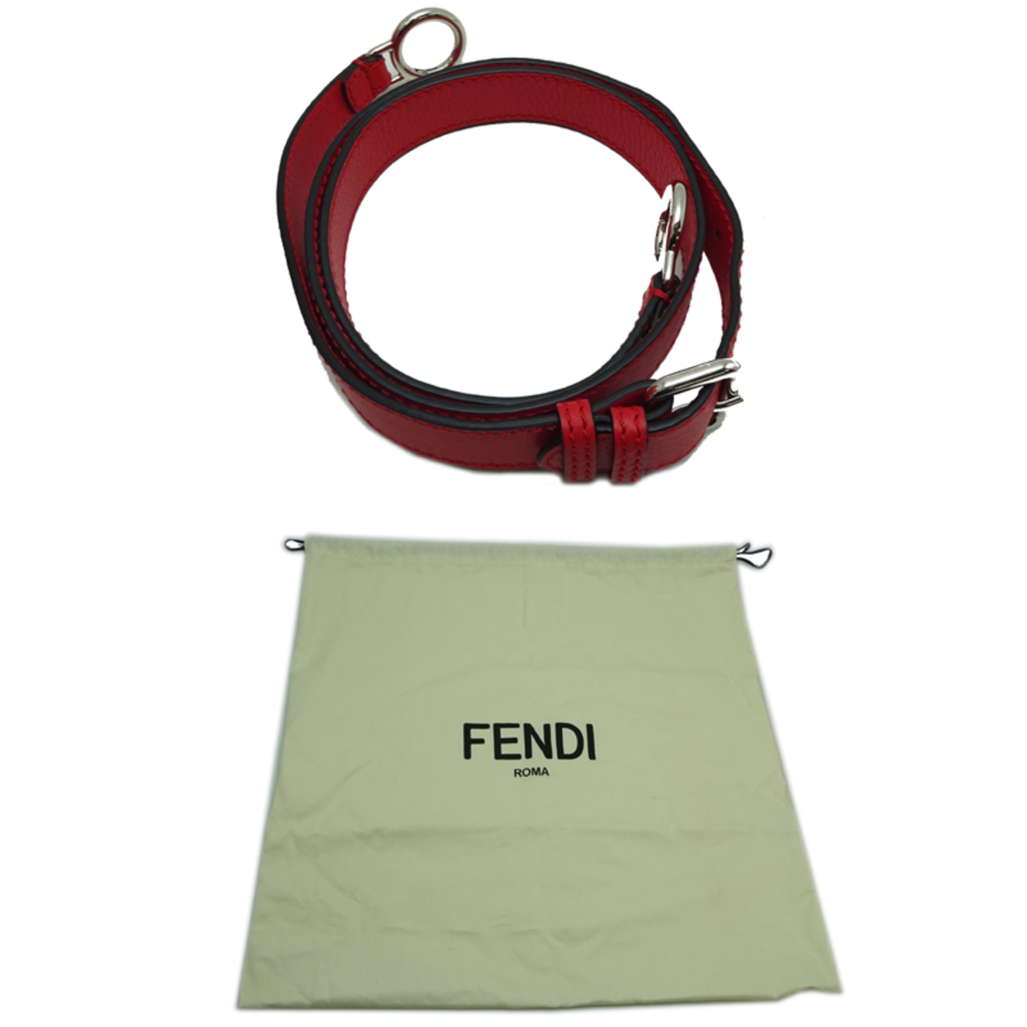 Fendi Red Color Leather Handbag (Pre-Owned)