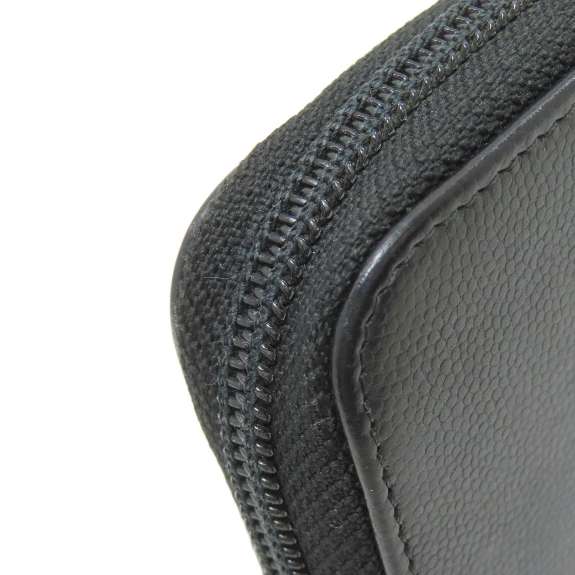 Chanel Black Grained Calfskin Long Wallet (Bi-Fold) (Pre-Owned)