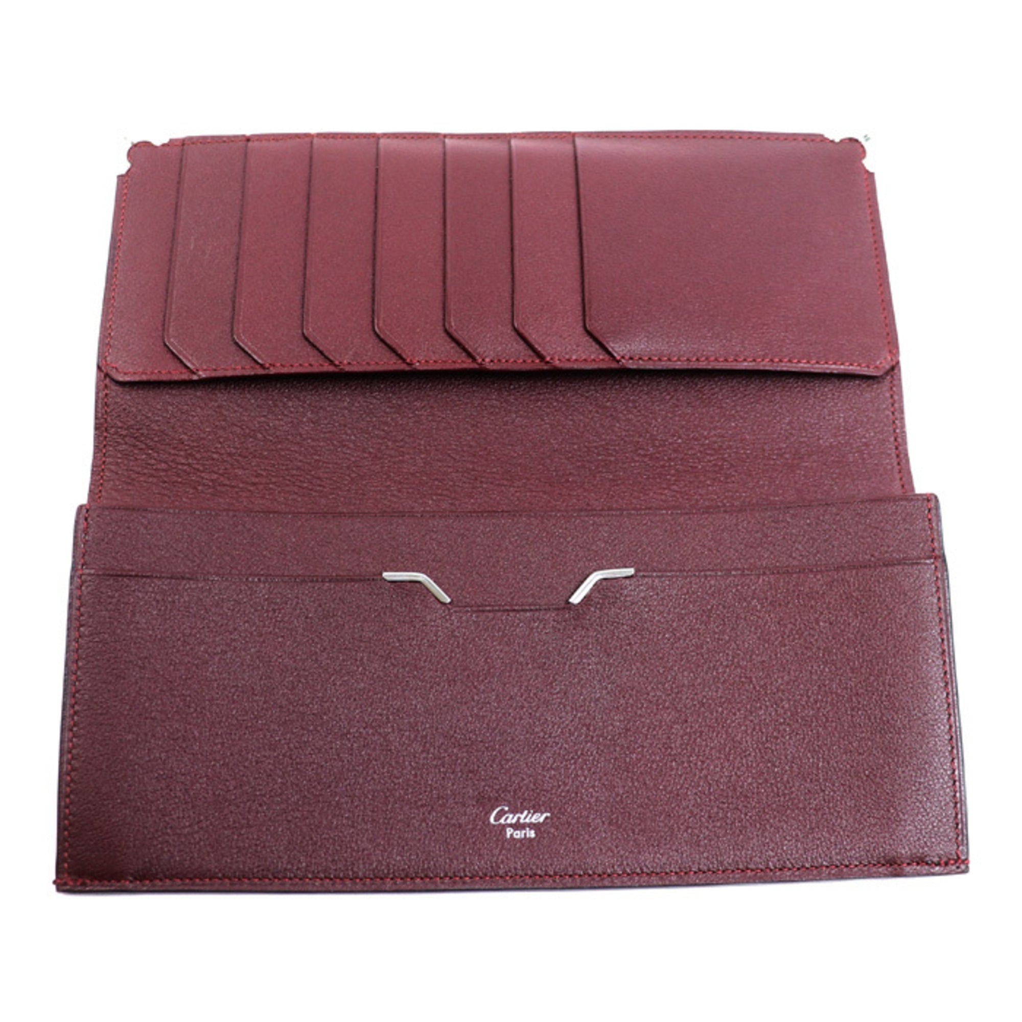 Cartier Black Leather Long Bill Wallet (Bi-Fold) (Pre-Owned)