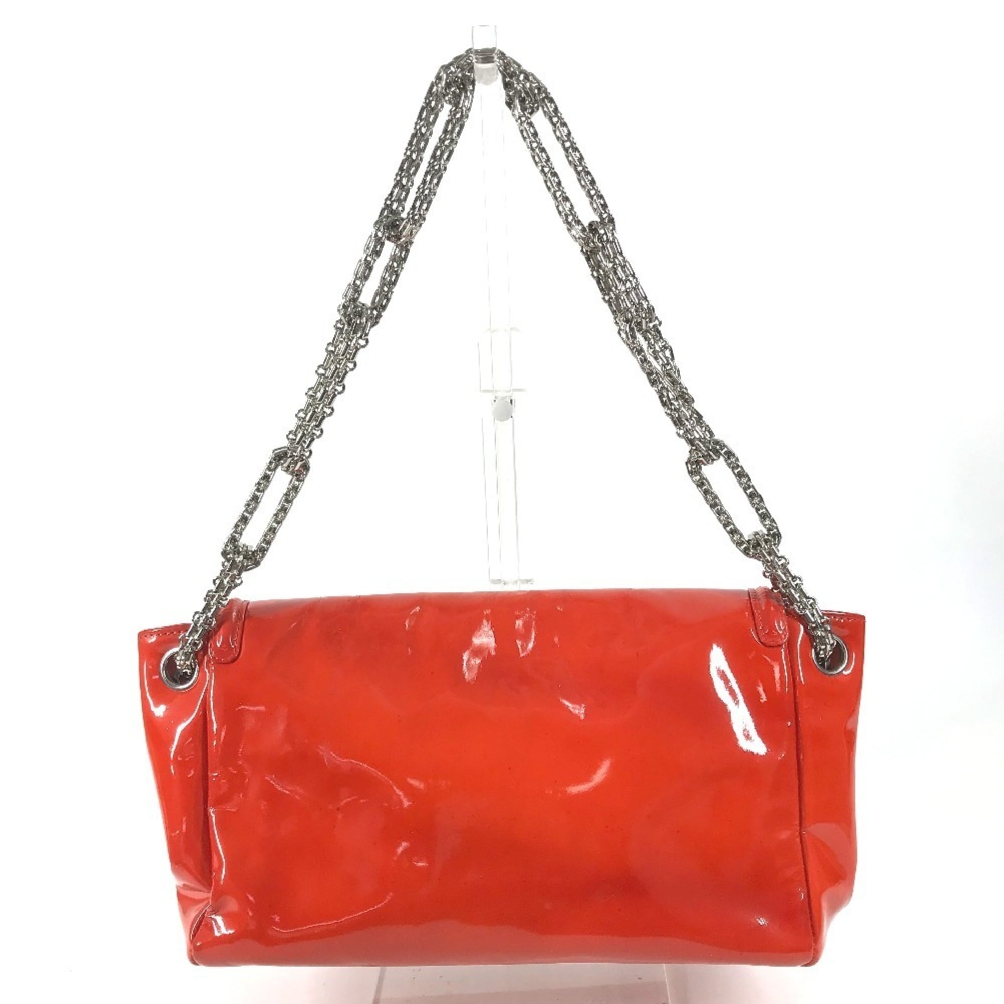 Chanel Orange Red Color Patent Leather Shoulder Bag (Pre-Owned)
