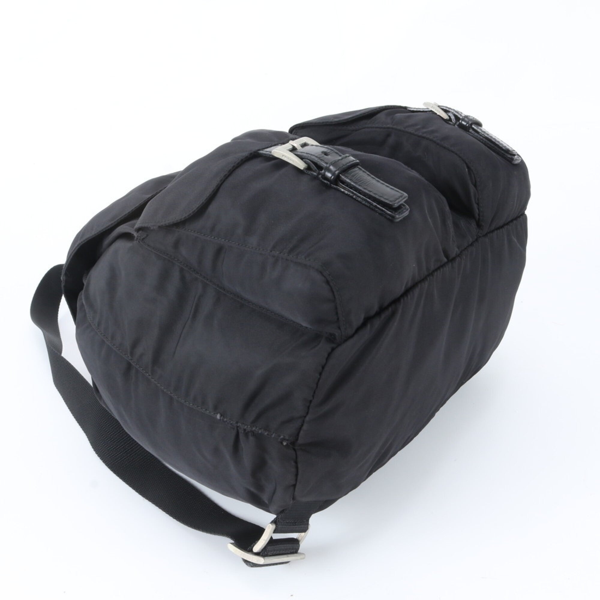 Prada Black Nylon Leather Backpack (Pre-Owned)