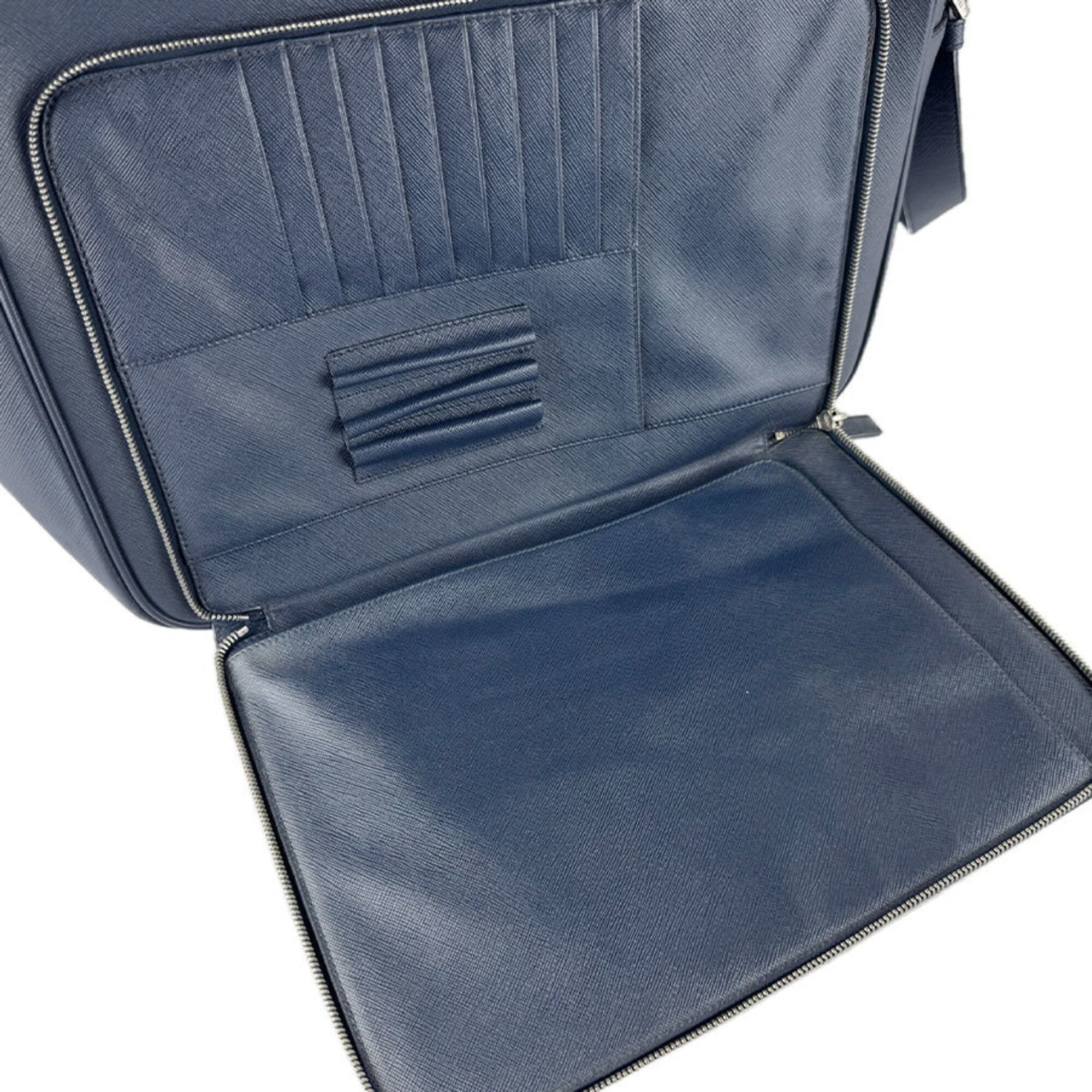 Prada Navy Leather Shoulder Bag (Pre-Owned)