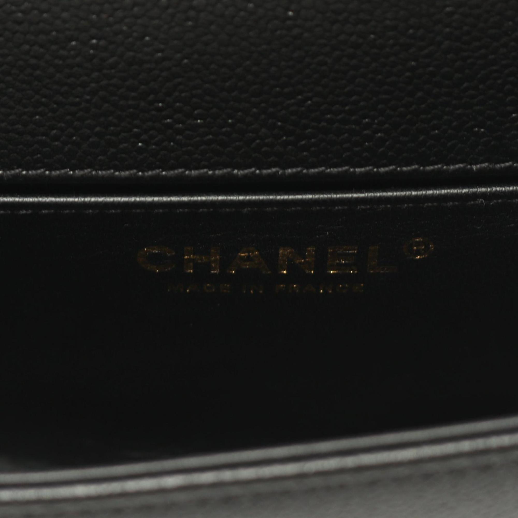 Chanel Black Caviar Leather Shoulder Bag (Pre-Owned)
