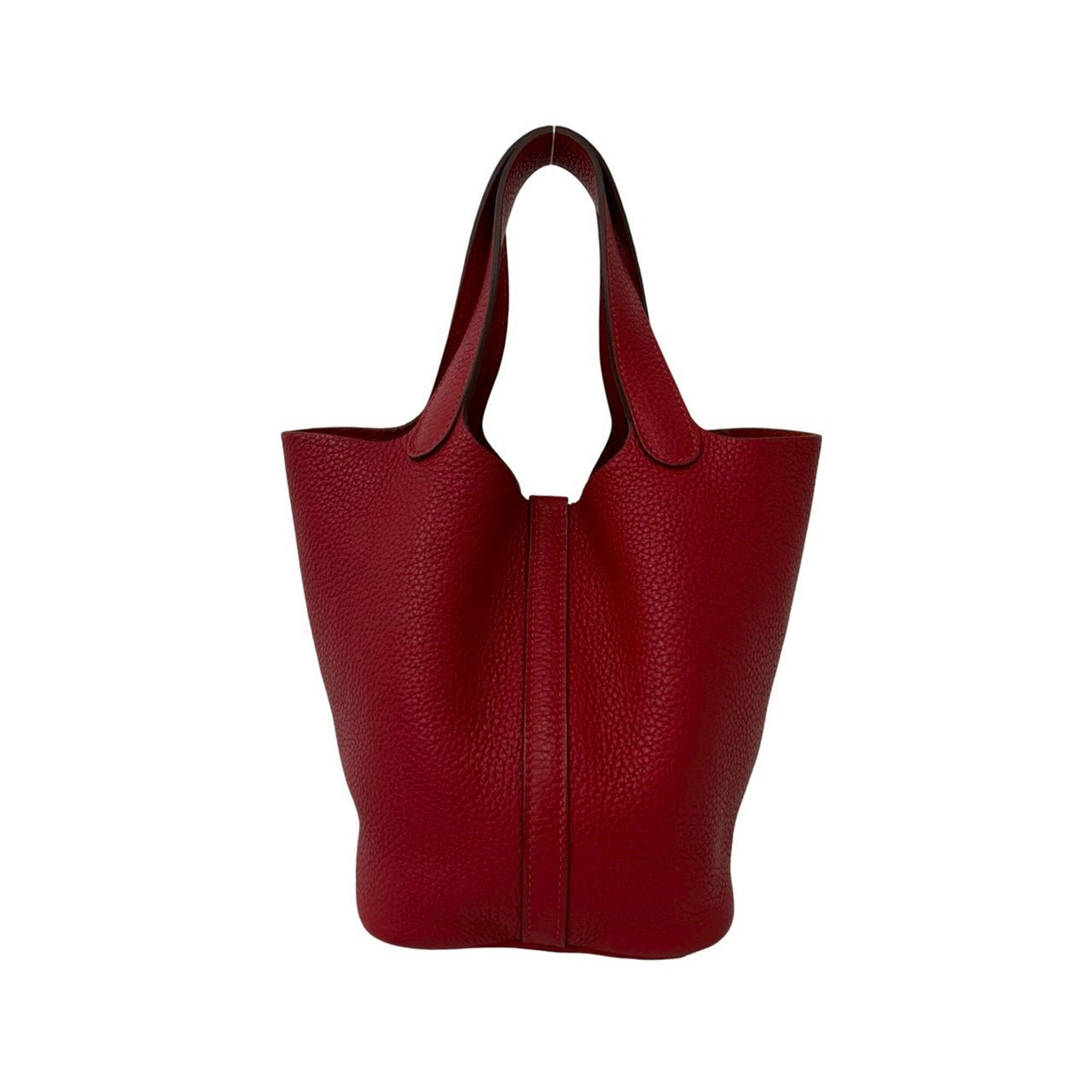 Hermes Red Color Taurillon Clemence Leather Handbag (Pre-Owned)