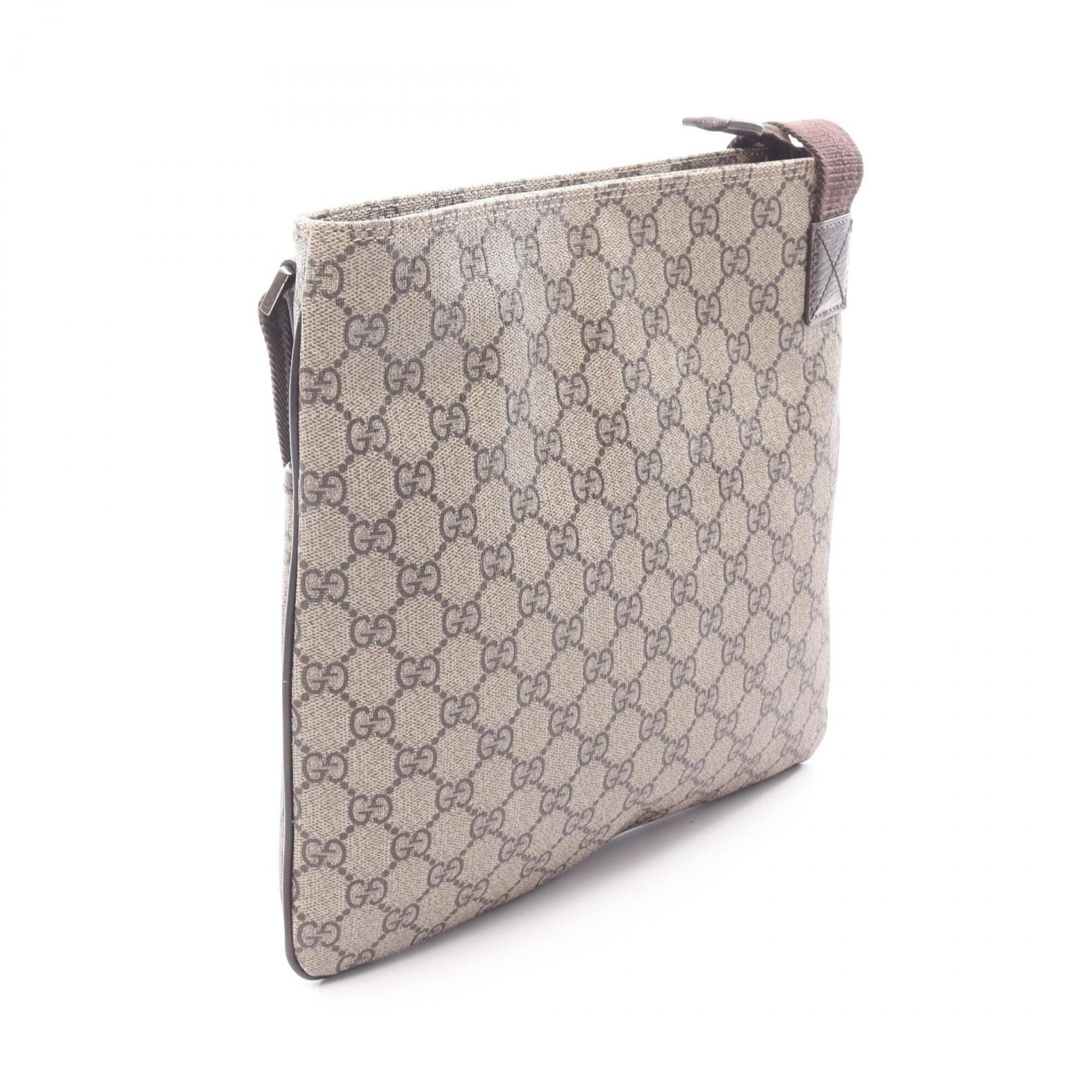 Gucci Beige Brown Gg Supreme Leather Handbag Shoulder Bag (Pre-Owned)