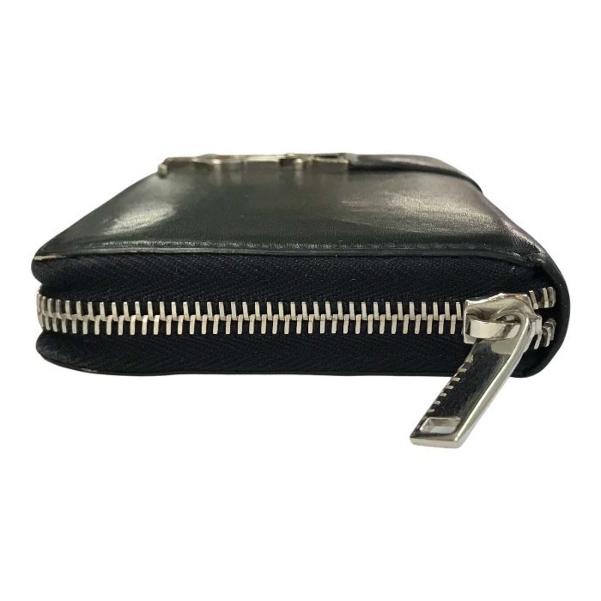 Saint Laurent Black Leather Long Wallet (Bi-Fold) (Pre-Owned)