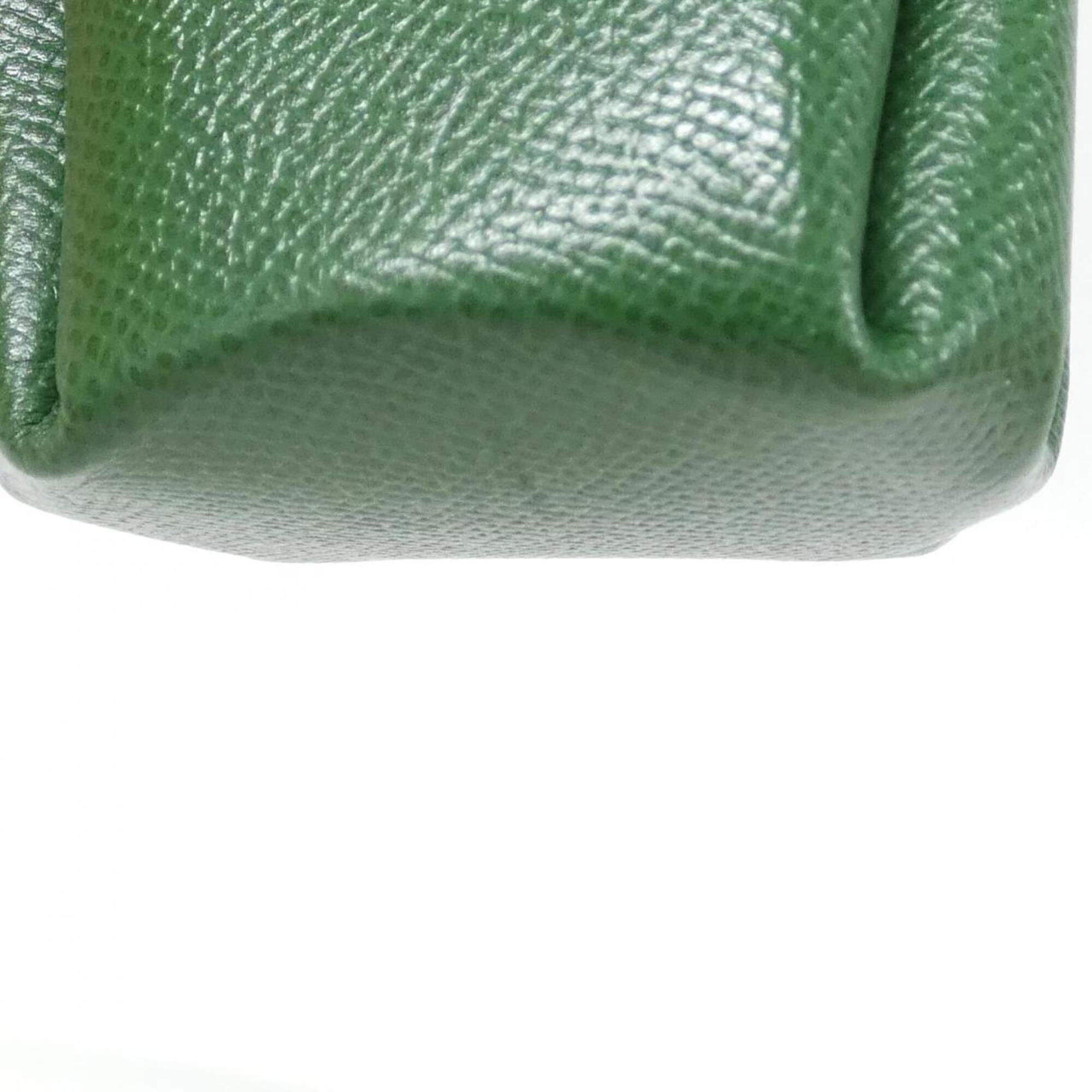 Hermes Green Courchevel Leather Handbag Pouch (Pre-Owned)