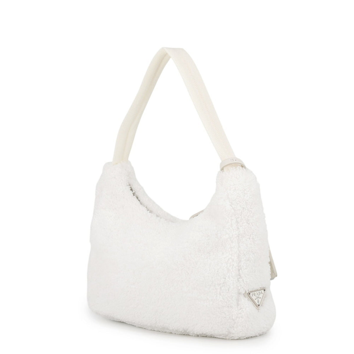 Prada Black White Nylon Canvas Handbag (Pre-Owned)