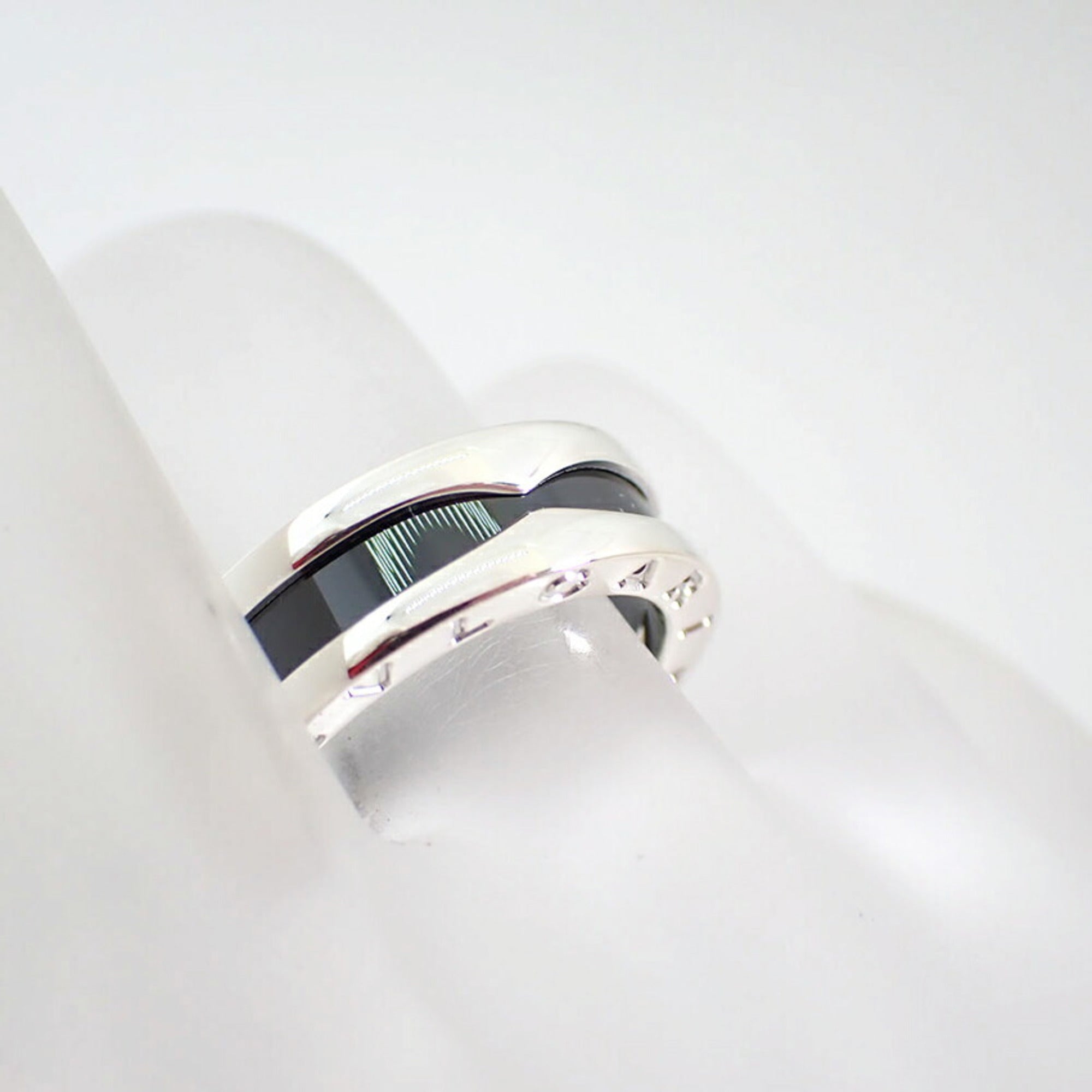 Bvlgari Ceramic Sterling Silver 925 Band Ring (Pre-Owned)