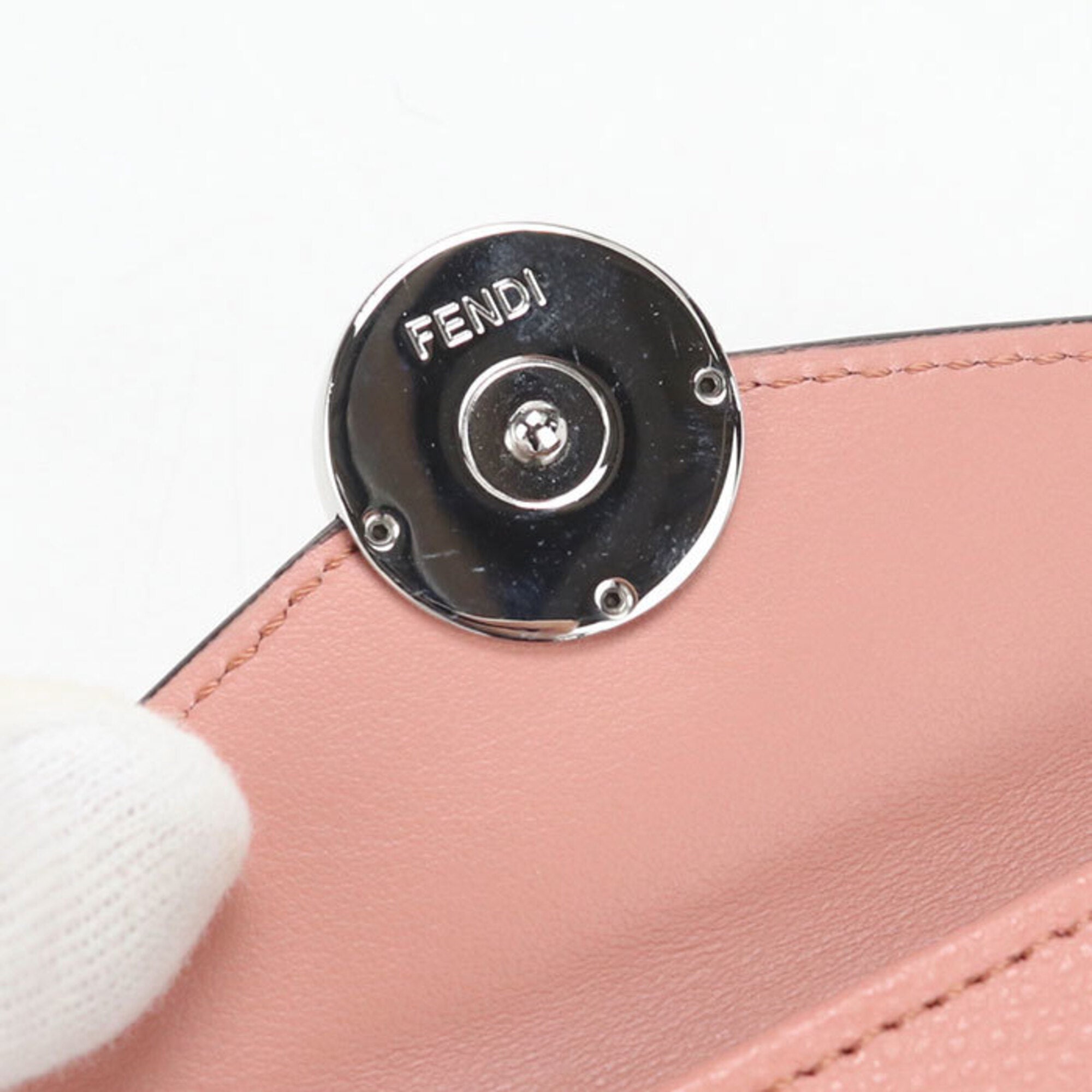 Fendi Pink Leather Wallet (Tri-Fold) (Pre-Owned)
