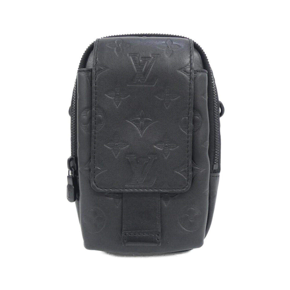 Louis Vuitton Monogram Shadow Black Leather Handbag Pouch Shoulder Bag (Pre-Owned)