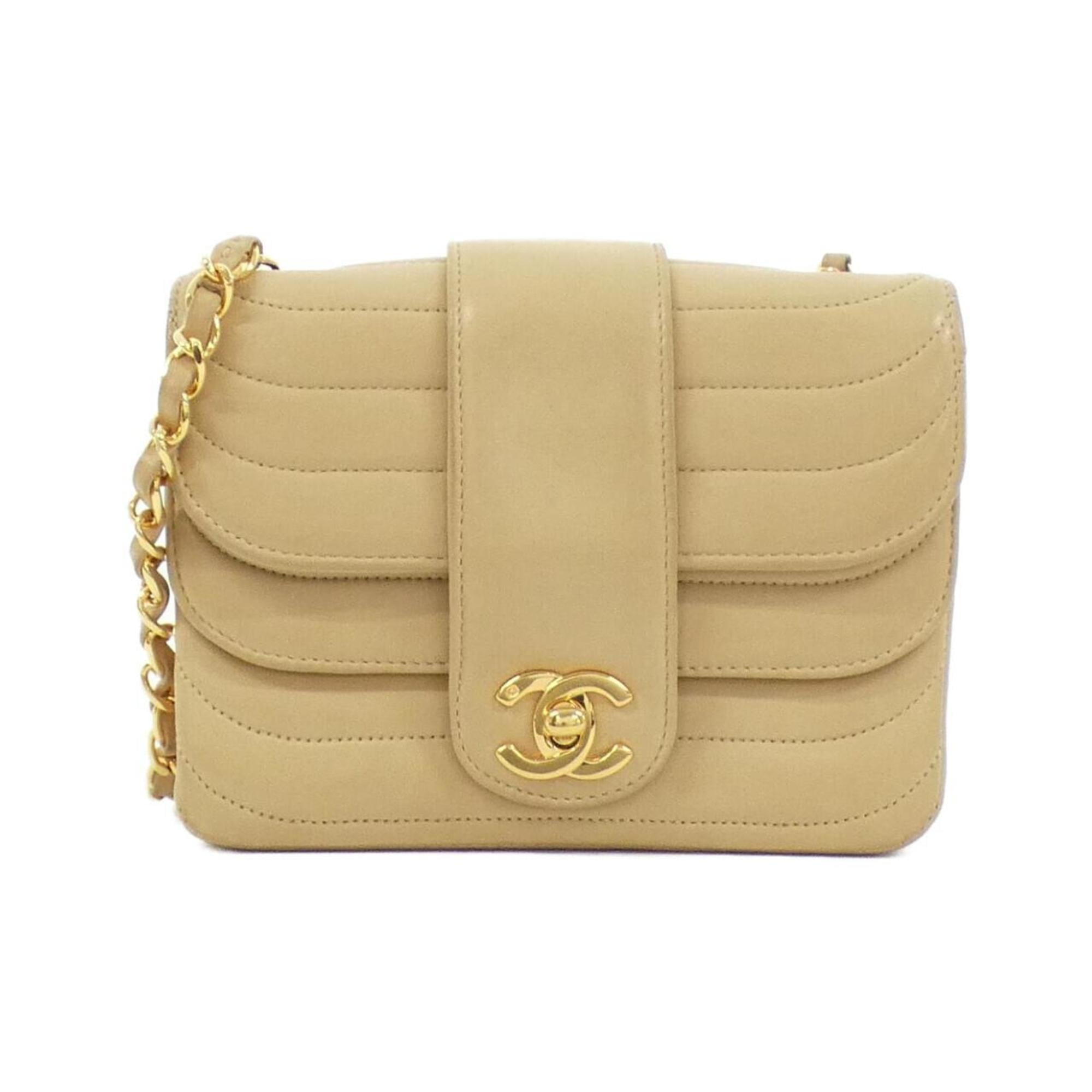 Chanel Beige Leather Shoulder Bag (Pre-Owned)