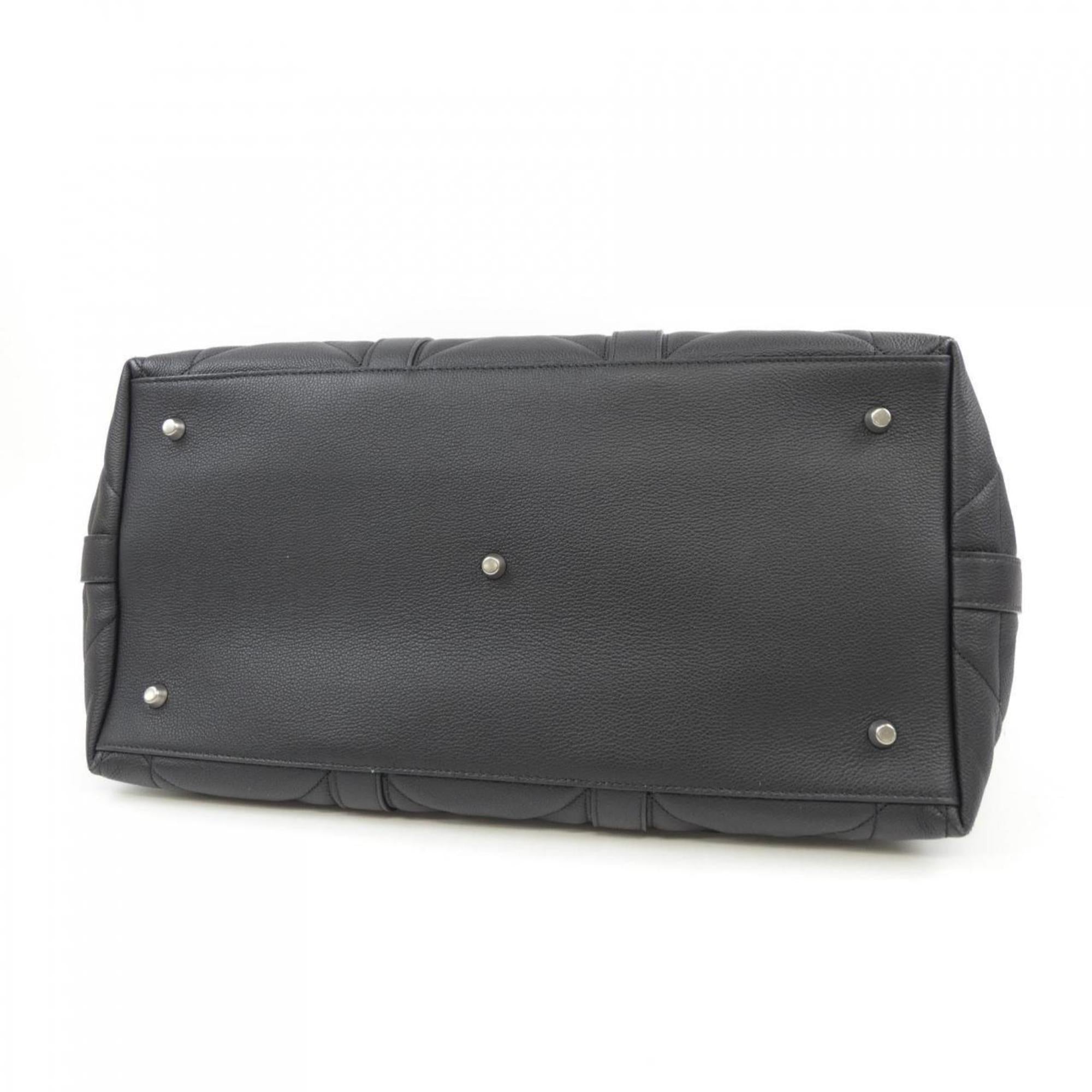 Christian Dior Black Leather Handbag Weekend Bag (Pre-Owned)