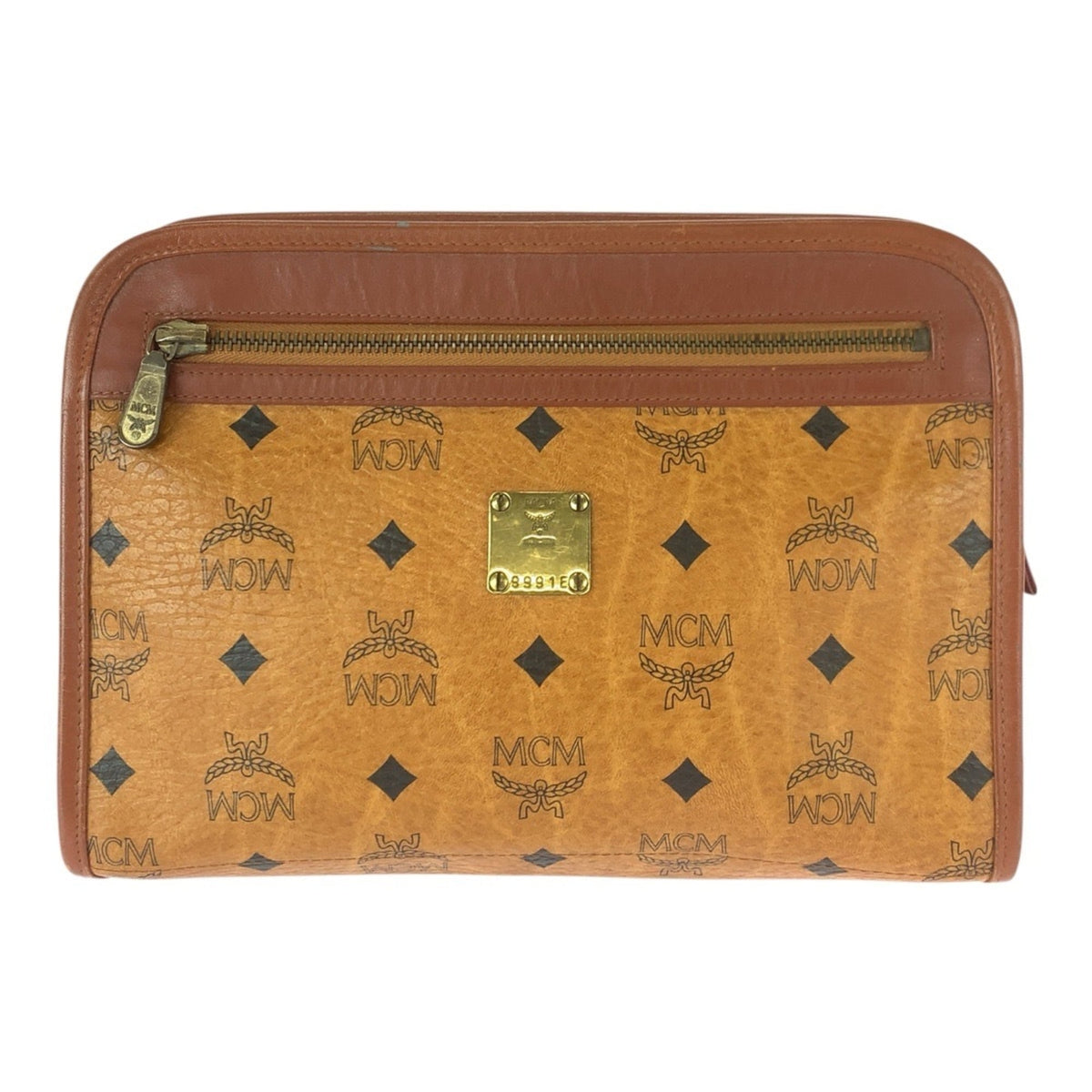 Mcm Brown Camel Pvc Leather Clutch Bag (Pre-Owned)