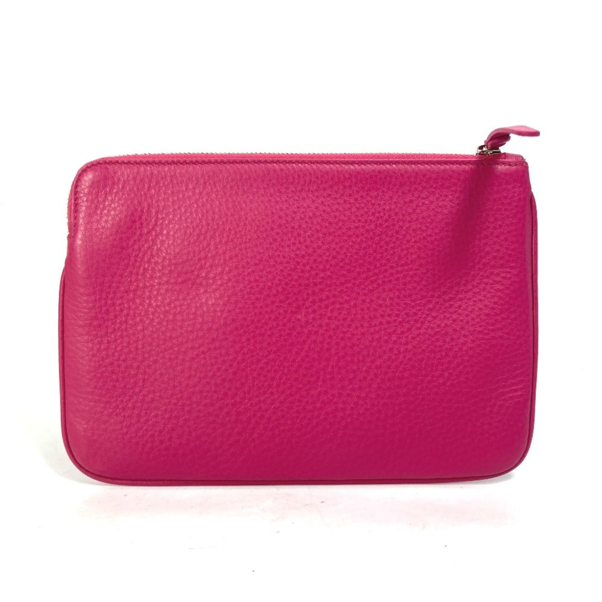 Balenciaga Black Pink Leather Clutch Bag Pouch (Pre-Owned)