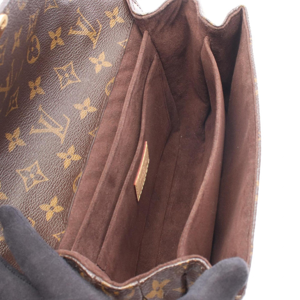 Louis Vuitton Brown Coated Canvas Leather Handbag Pochette (Pre-Owned)