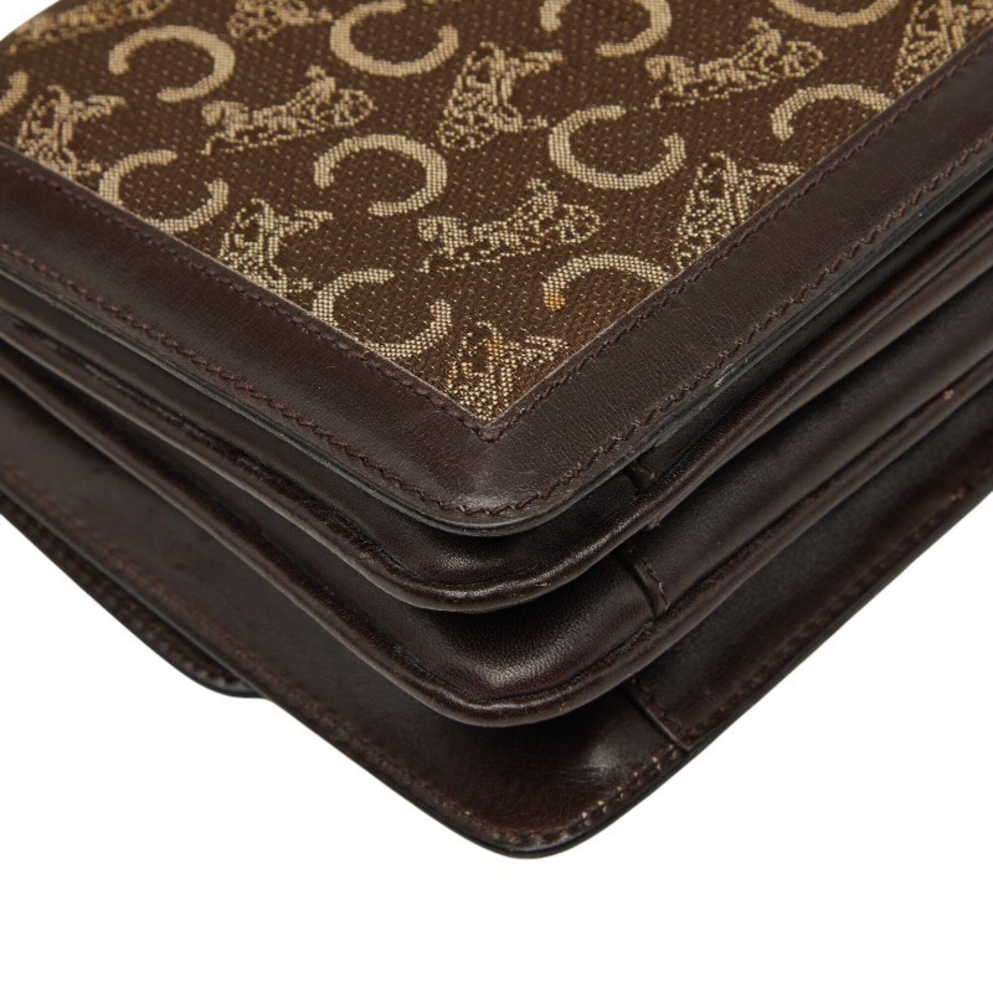 Celine Brown Canvas Leather Clutch Bag (Pre-Owned)
