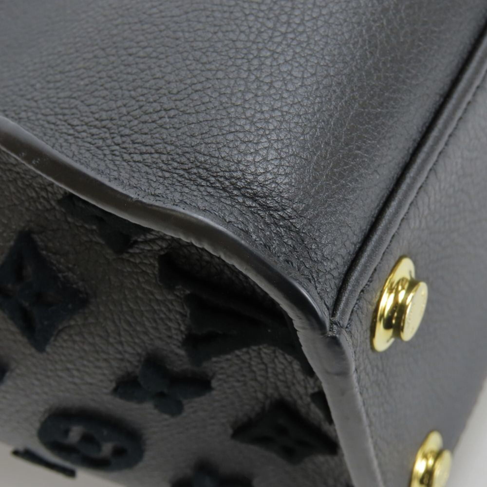 Louis Vuitton Black Noir Monogram Leather Tote Bag (Pre-Owned)