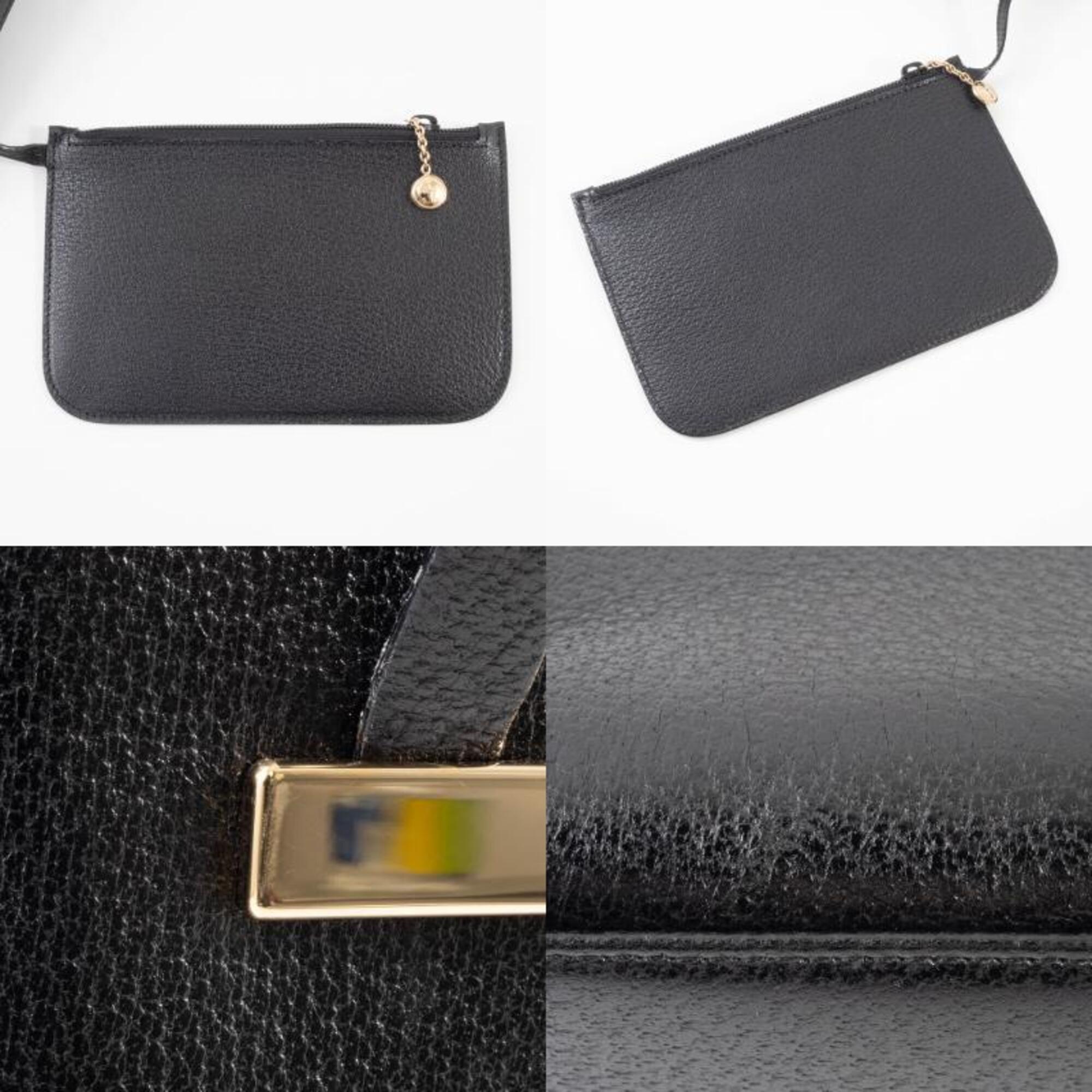 Gucci Black Leather Handbag Tote Bag (Pre-Owned)