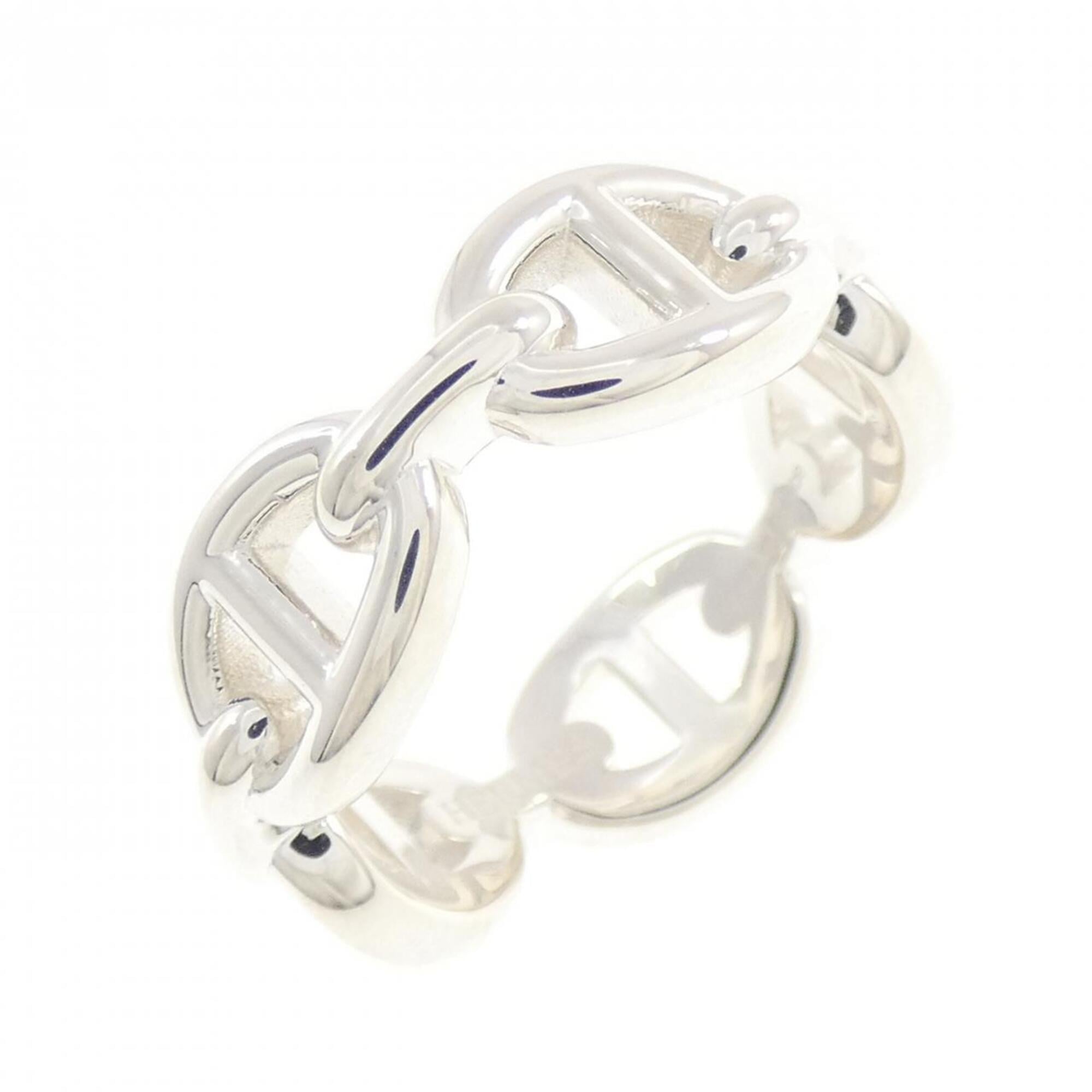 Hermes Silver 925 Band Ring (Pre-Owned)
