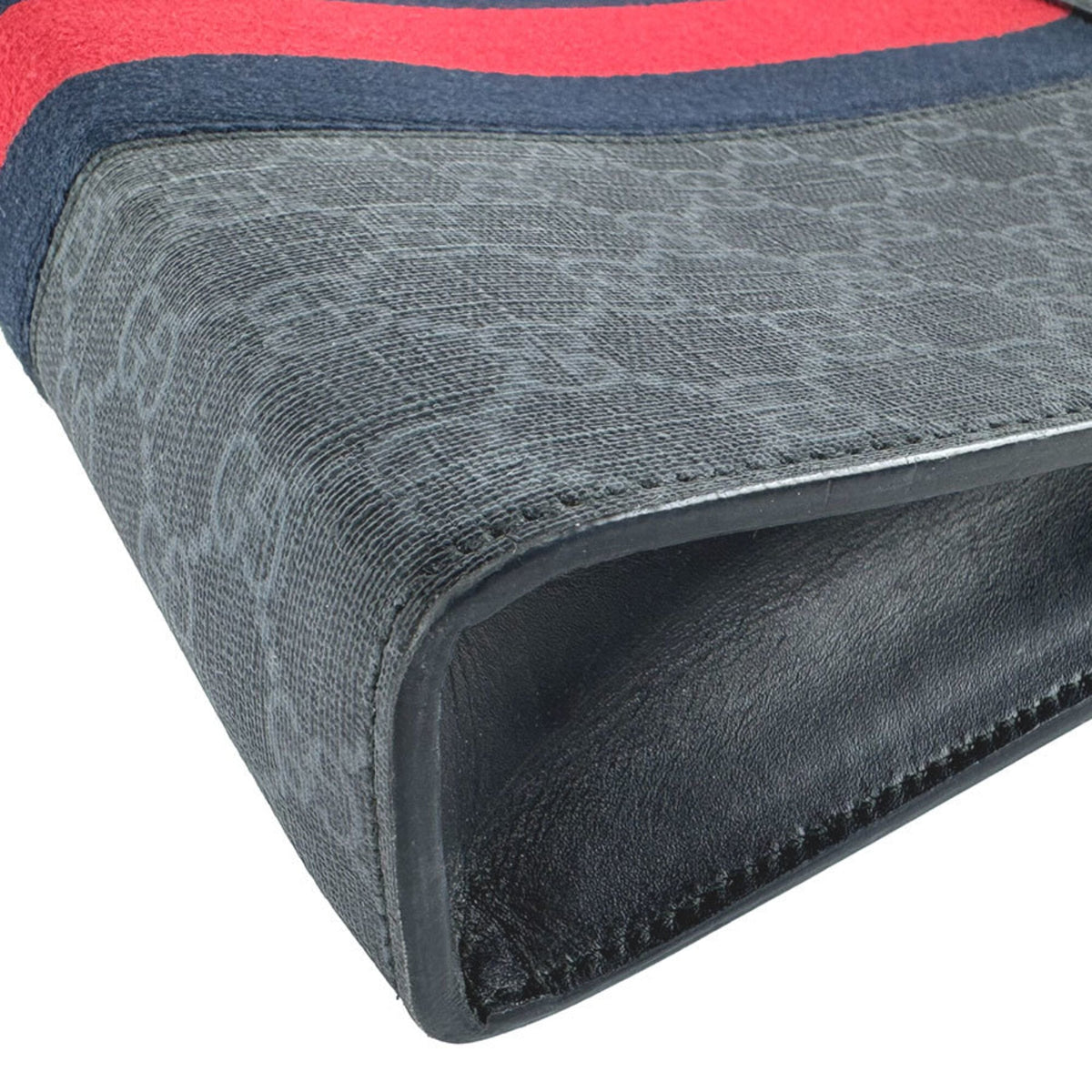 Gucci Navy Gg Supreme Clutch Bag (Pre-Owned)