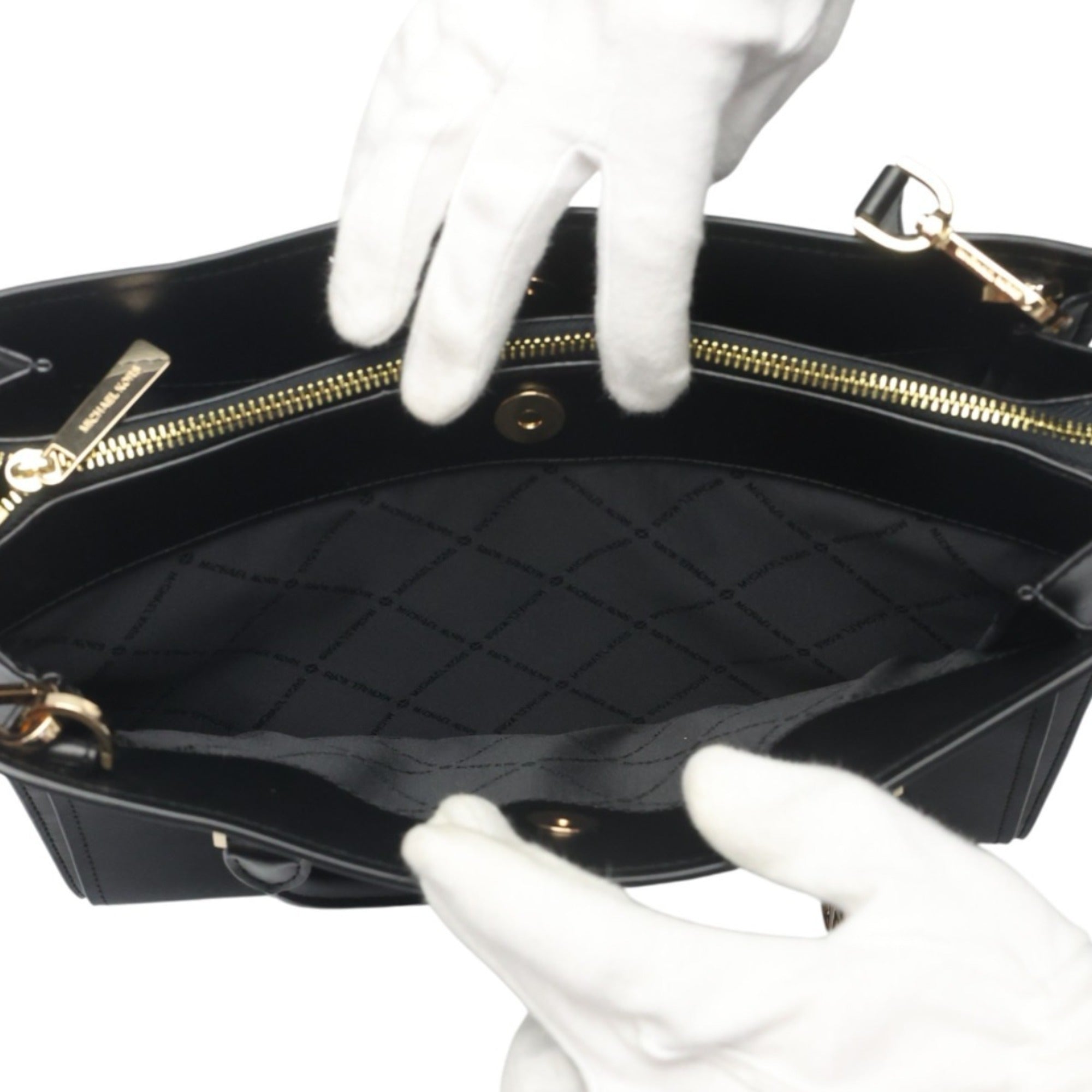 Michael Kors Black Leather Tote Bag (Pre-Owned)