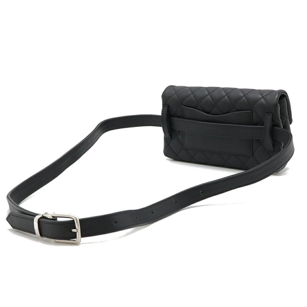 Chanel Black Grained Calfskin Clutch Bag Fanny Pack (Pre-Owned)