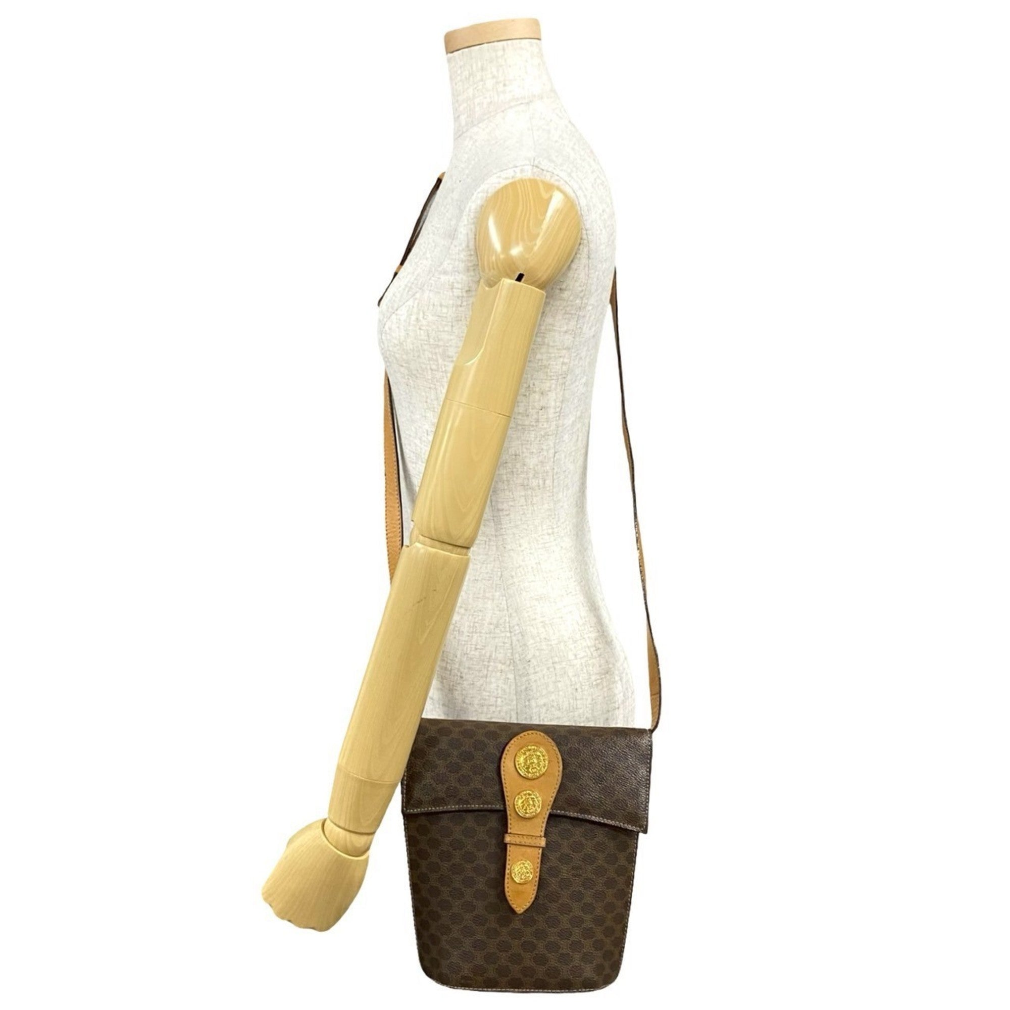 Celine Brown Leather Pvc Shoulder Bag (Pre-Owned)