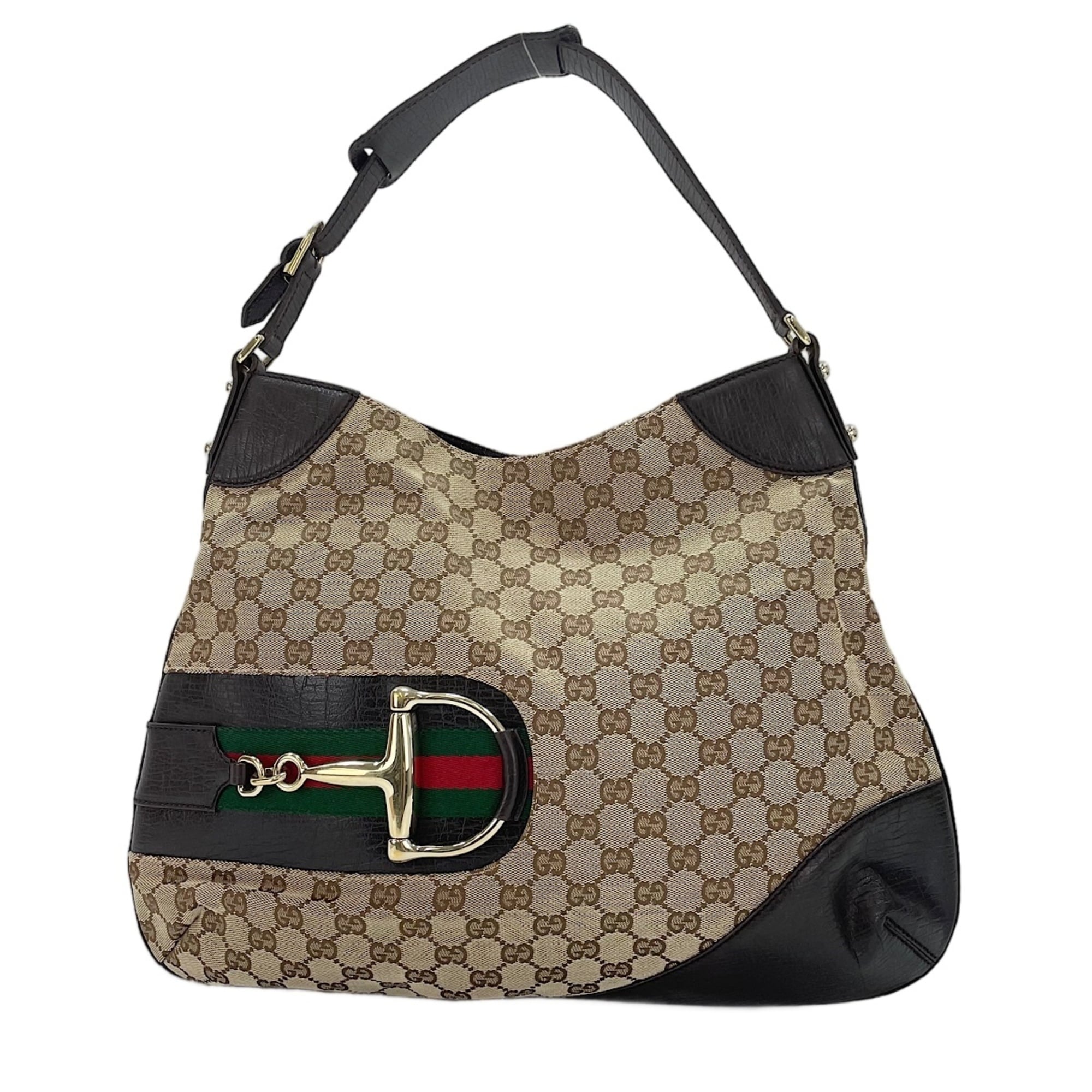 Gucci Sherry Line Brown Shoulder Bag (Pre-Owned)