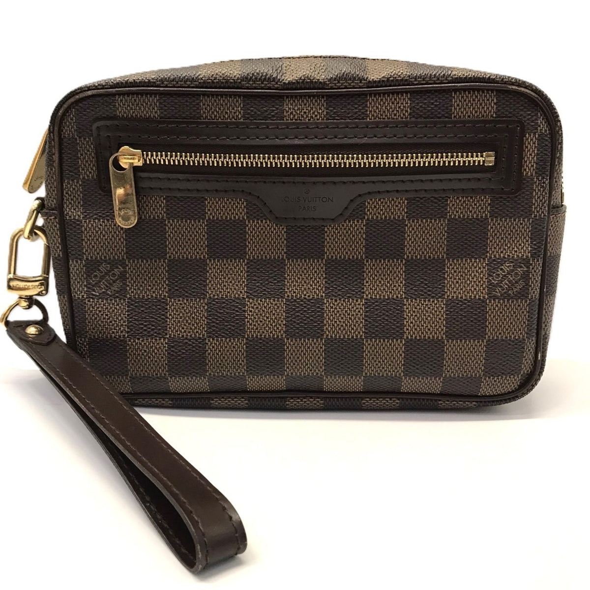 Louis Vuitton Damier Damier Canvas Ebene Damier Canvas Clutch Bag Pochette (Pre-Owned)