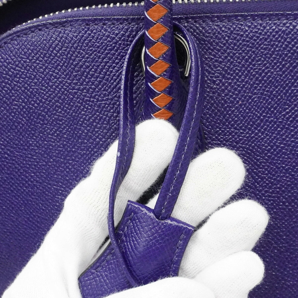 Hermes Blue Leather Handbag (Pre-Owned)