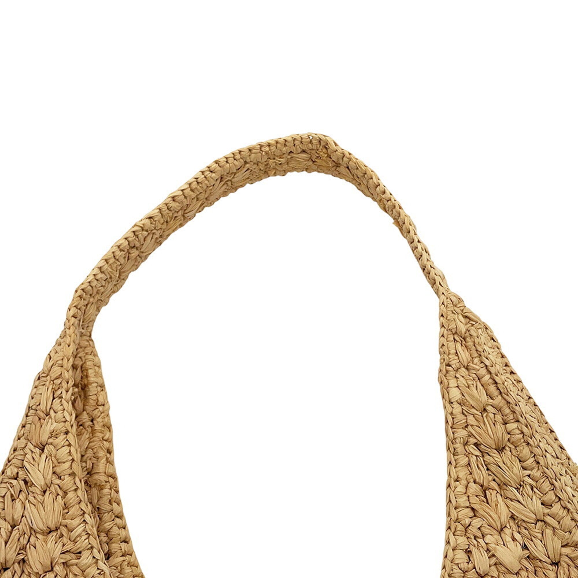 Celine Brown Raffia Leather Shoulder Bag (Pre-Owned)