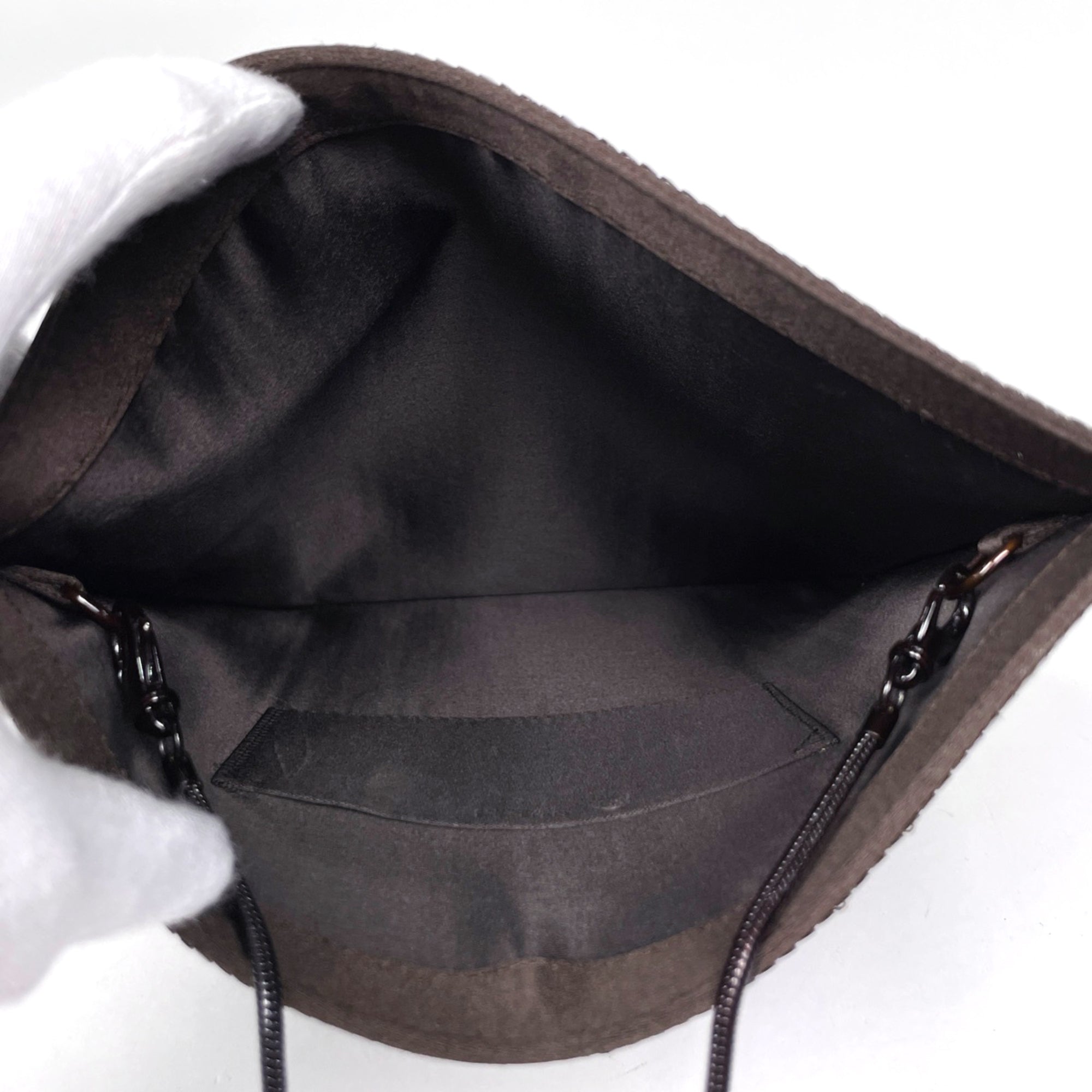 Gucci Brown Metal Fabric Shoulder Bag (Pre-Owned)