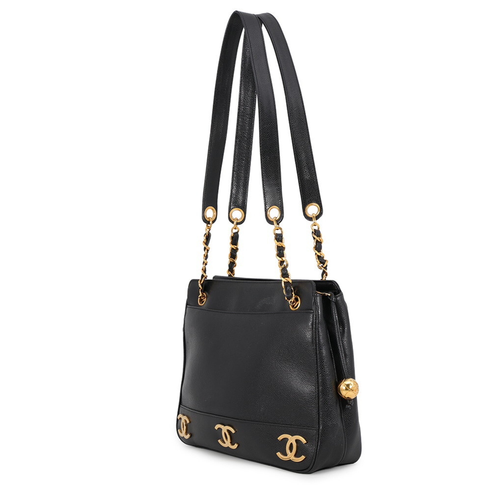 Chanel Black Grained Calfskin Tote Bag (Pre-Owned)