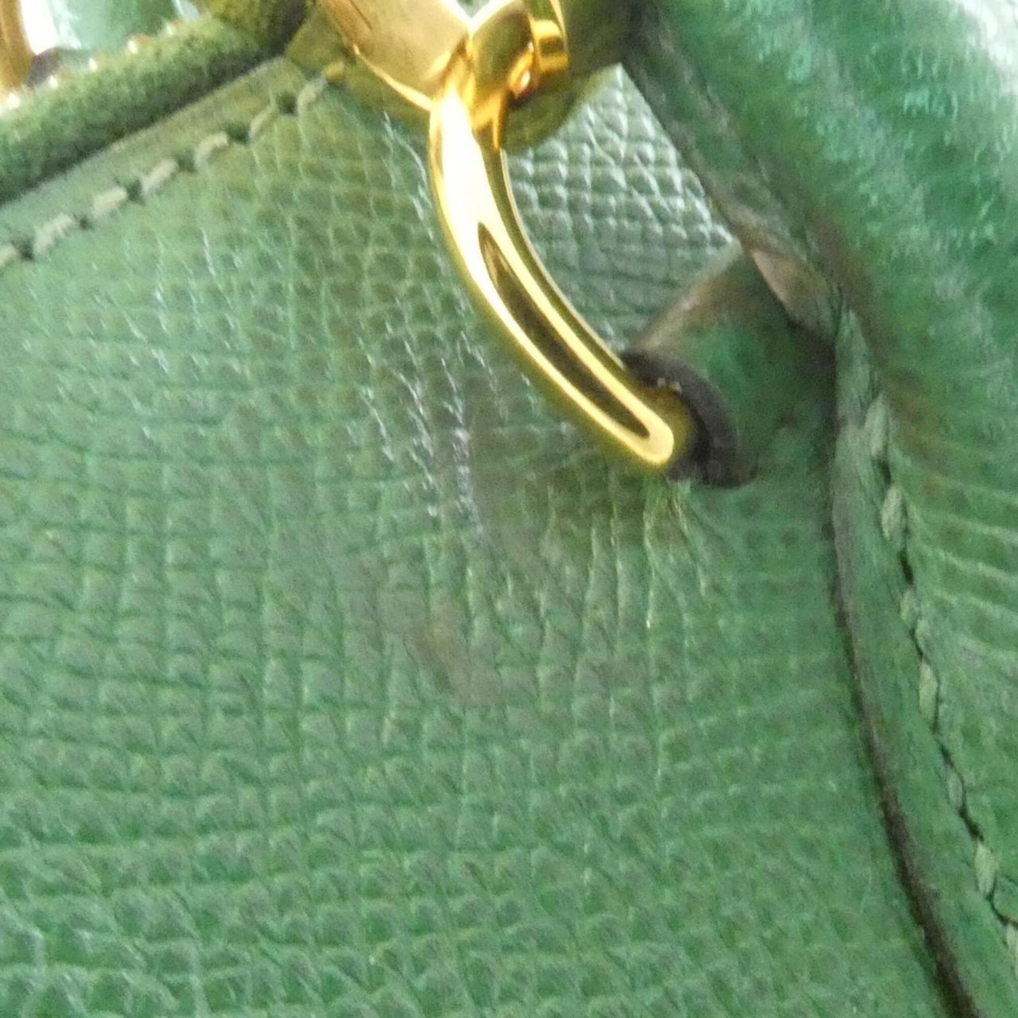 Hermes Green Courchevel Leather Handbag (Pre-Owned)