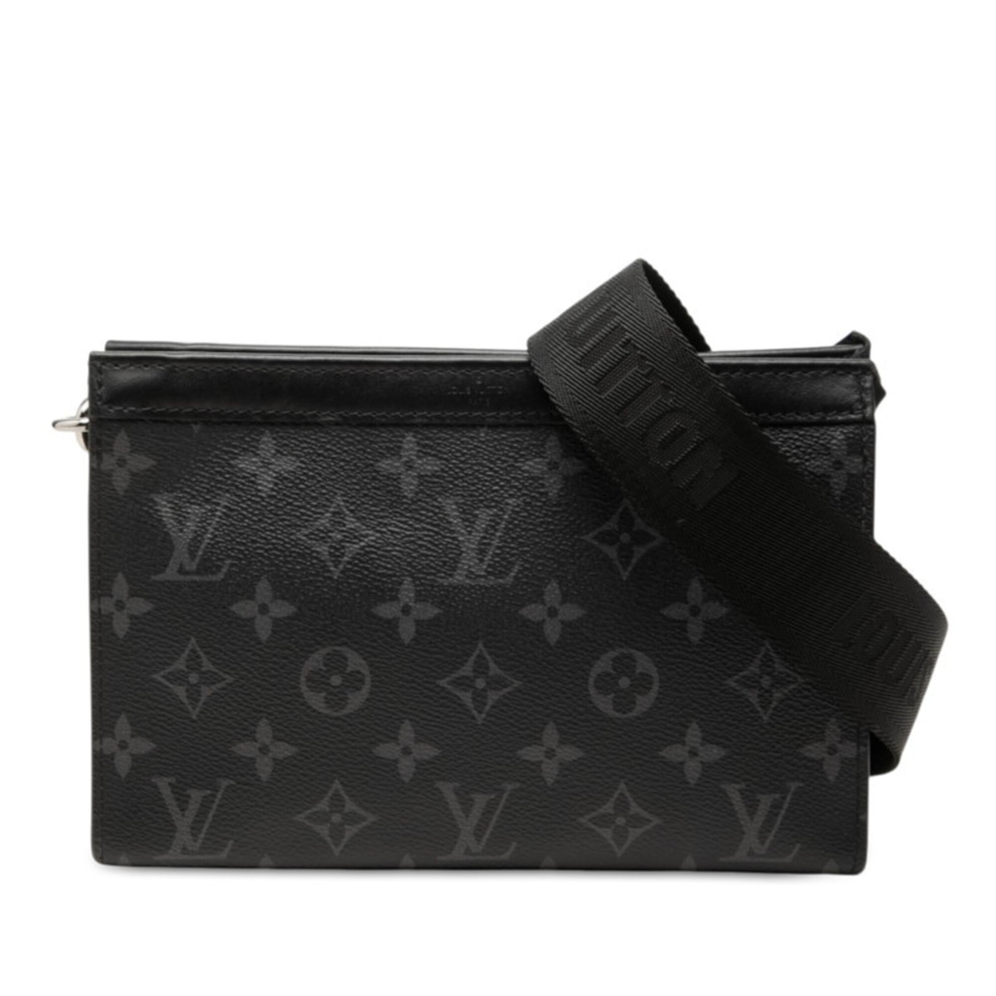 Louis Vuitton Black Monogram Eclipse Pvc Leather Pouch Shoulder Bag (Pre-Owned)