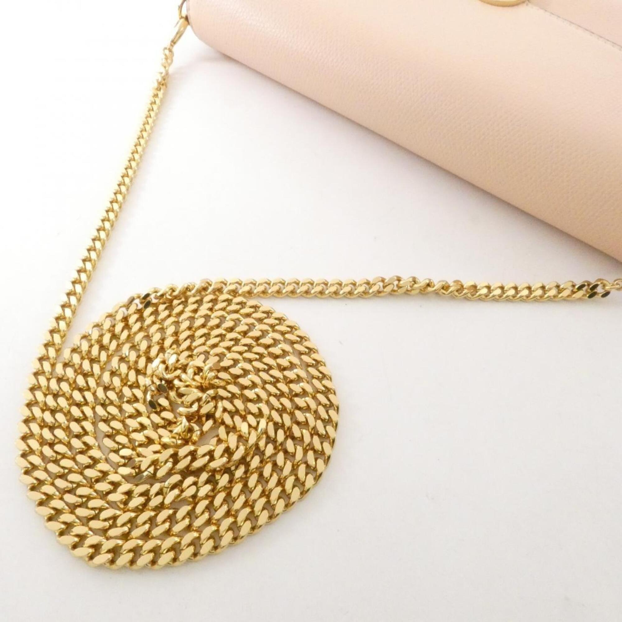 Fendi Gold Leather Shoulder Bag (Pre-Owned)