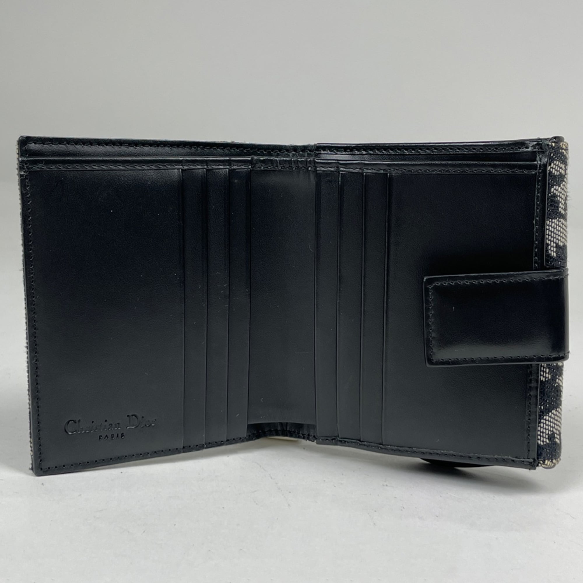 Christian Dior Trotter Black Canvas Leather Wallet (Bi-Fold) (Pre-Owned)