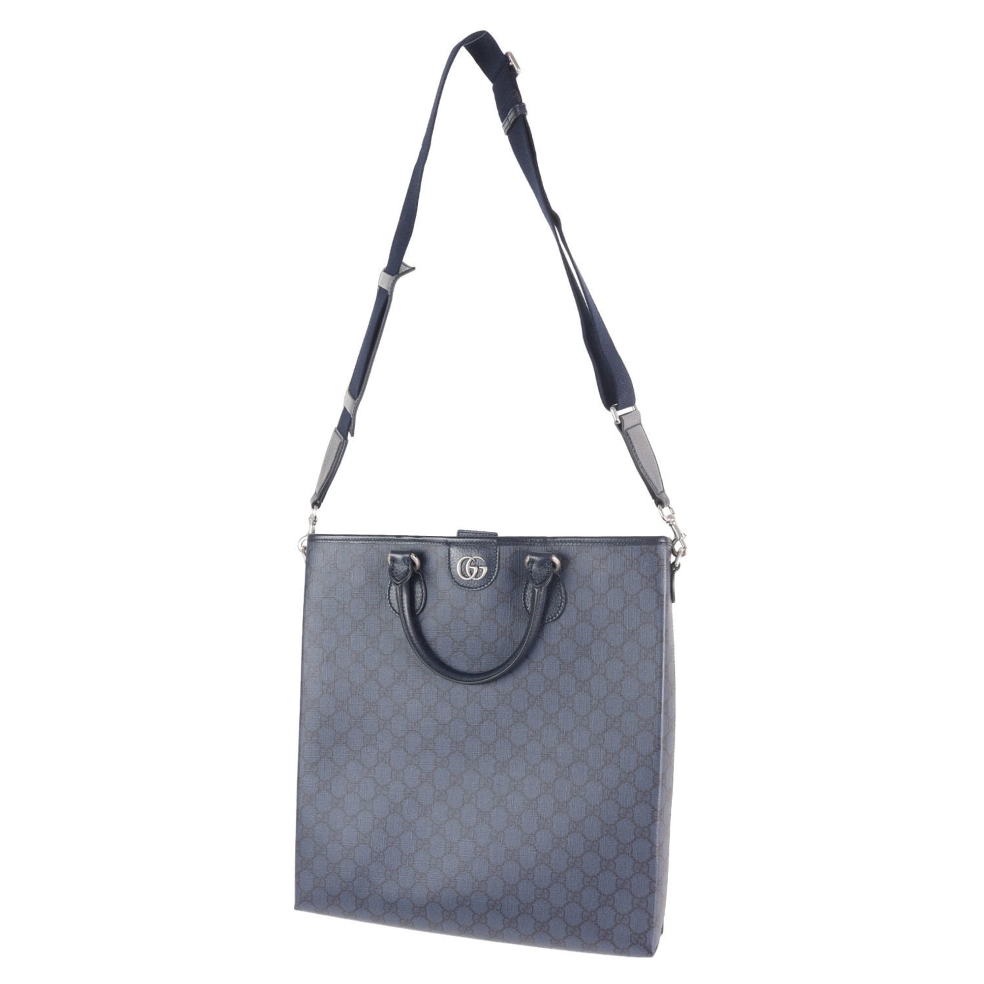 Gucci Blue Pvc Leather Tote Bag (Pre-Owned)